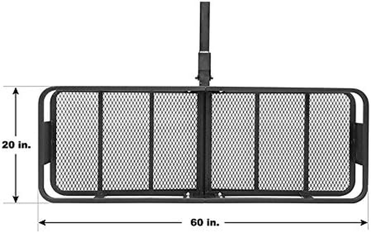70103 500 Lb. Capacity Steel Hitch Mount Folding Cargo Carrier Mesh Basket Fits