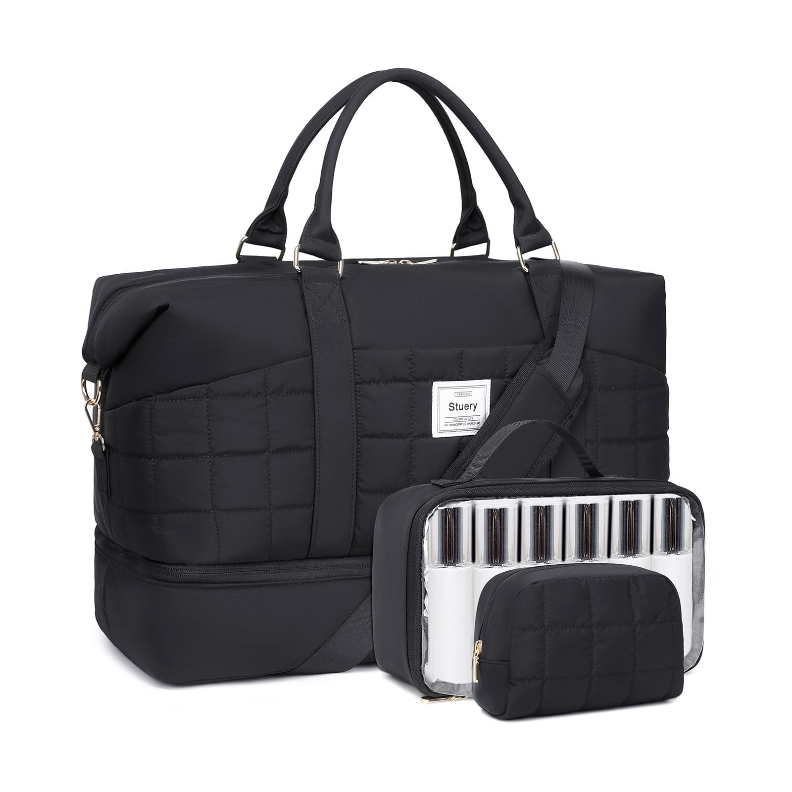 Puffer Weekender Bags for Women: Large Overnight Bags Travel Duffel Bag Carry…