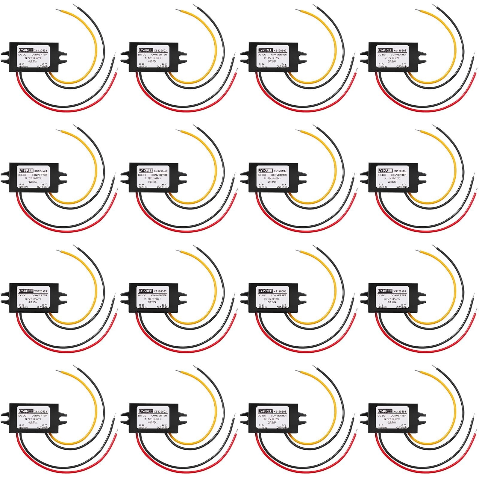 Weewooday 8 Pieces Direct Current Converter 12v to 5v 3a 15w Buck Converter M…