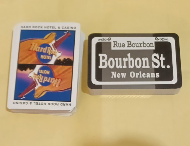 2 decks New Orleans Bourbon St. Paulson linen Playing cards Hard Rock Casino LA