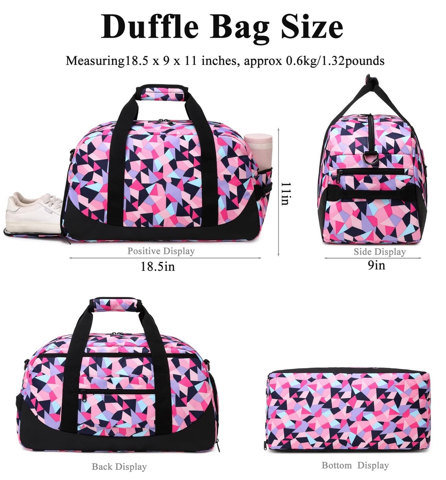DSIUE Kids Duffle Bag Girls Sports Gym Bag, Small Weekender Overnight Bags Ca…