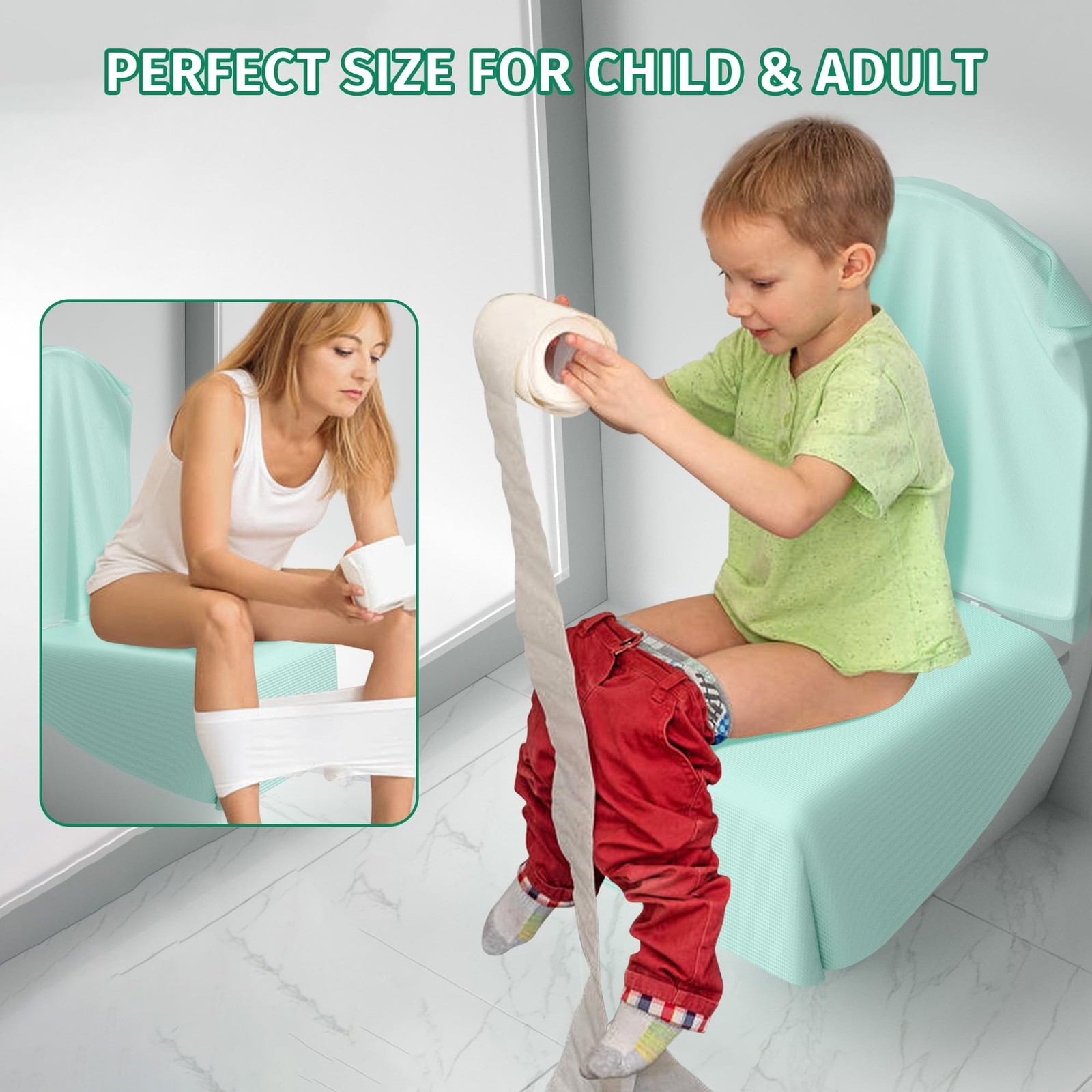 Full Coverage Toilet Seat Covers Disposable 20 Pack | Waterproof Full Coverag…