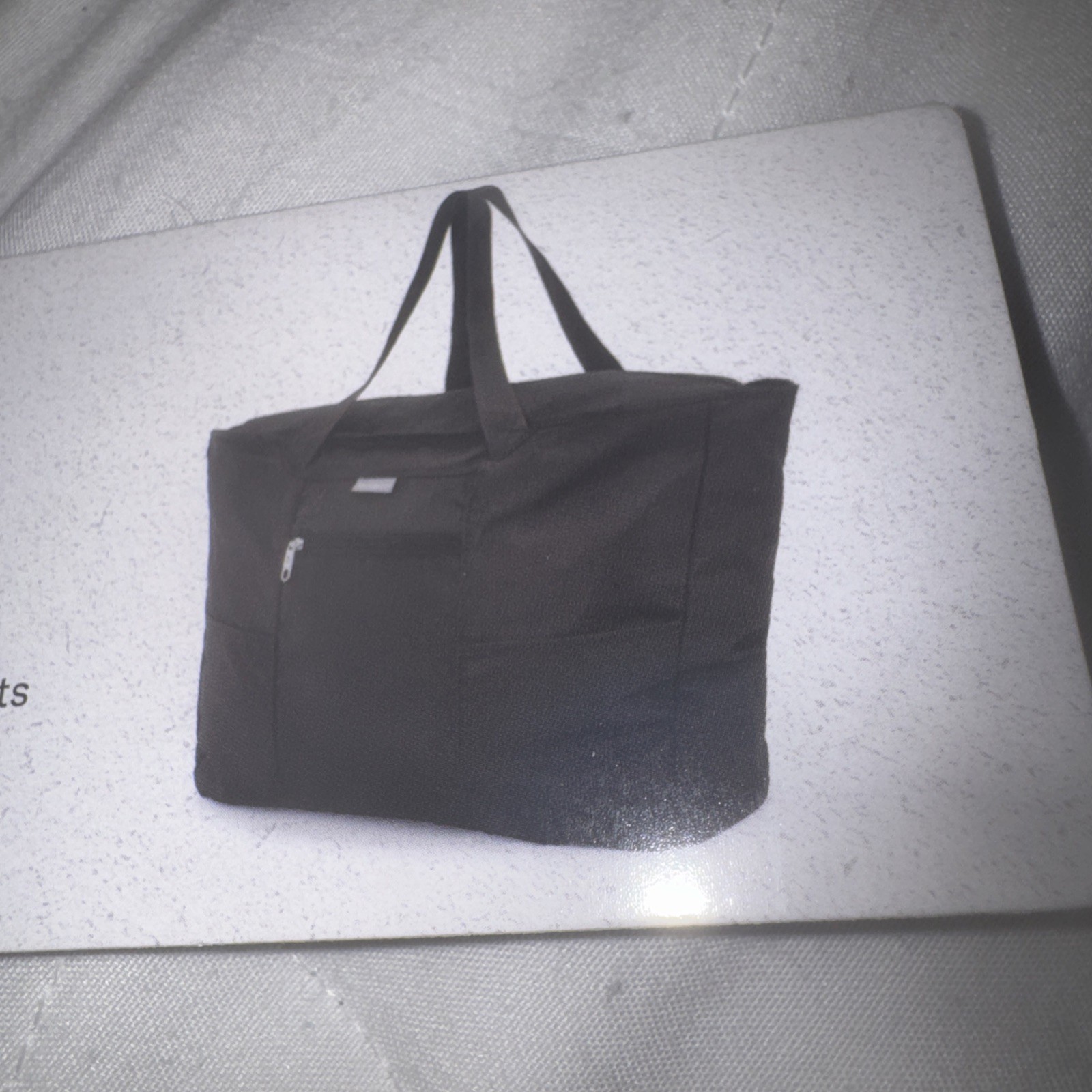 NEW Samsonite Black Foldaway Packable Tote Sling Bag 15.5 x 12.5 x 6 Inches NWT