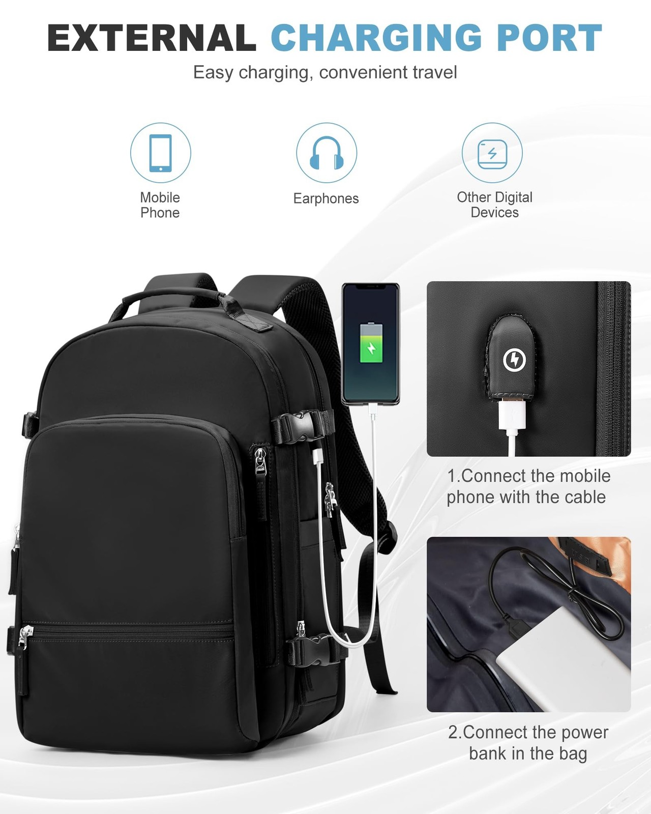 coofay Vacuum Backpack Travel with Pump Vacpack Backpack with Vacuum System T…