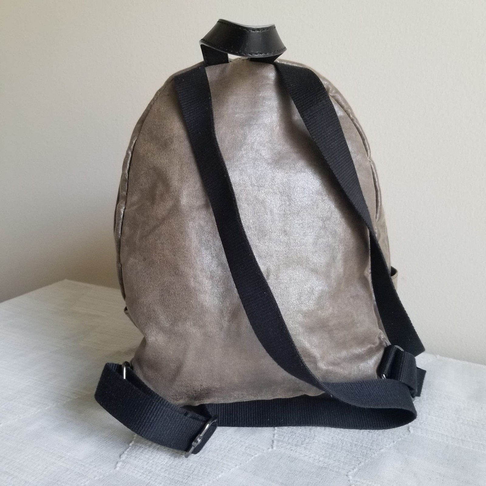 Kipling Tabbie KC Mini Leather Backpack Metal Taupe
