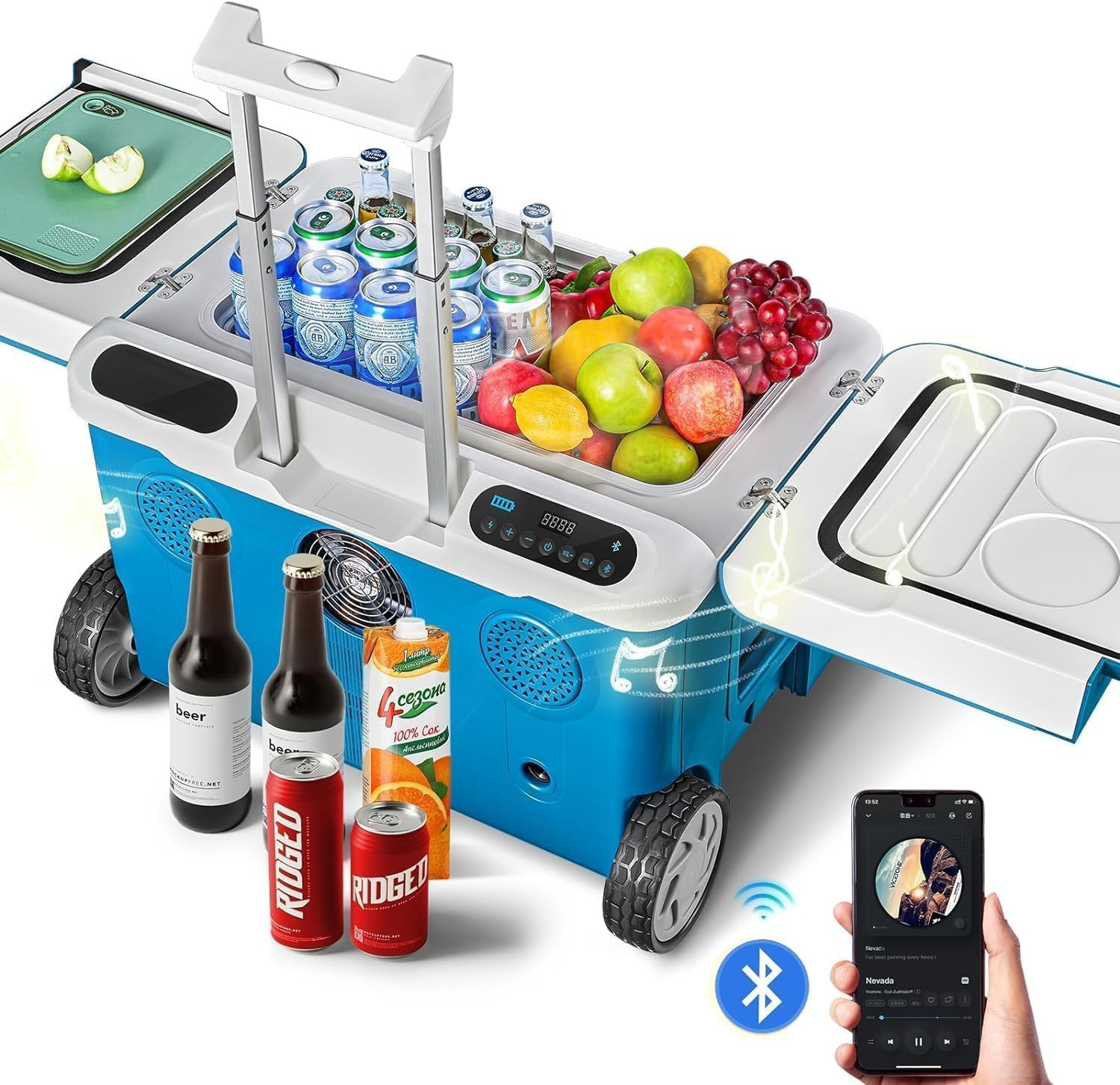 AAOBOSI 40QT Car Fridge Bluetooth Speaker Wheels