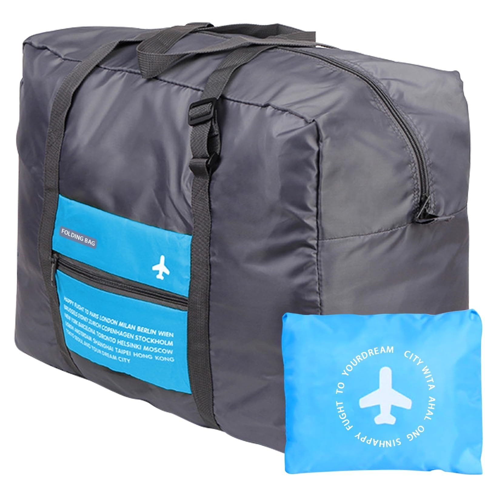 Foldable Travel Duffel Bag Sports Gym Tote Water Resistant Carry on Luggage b…