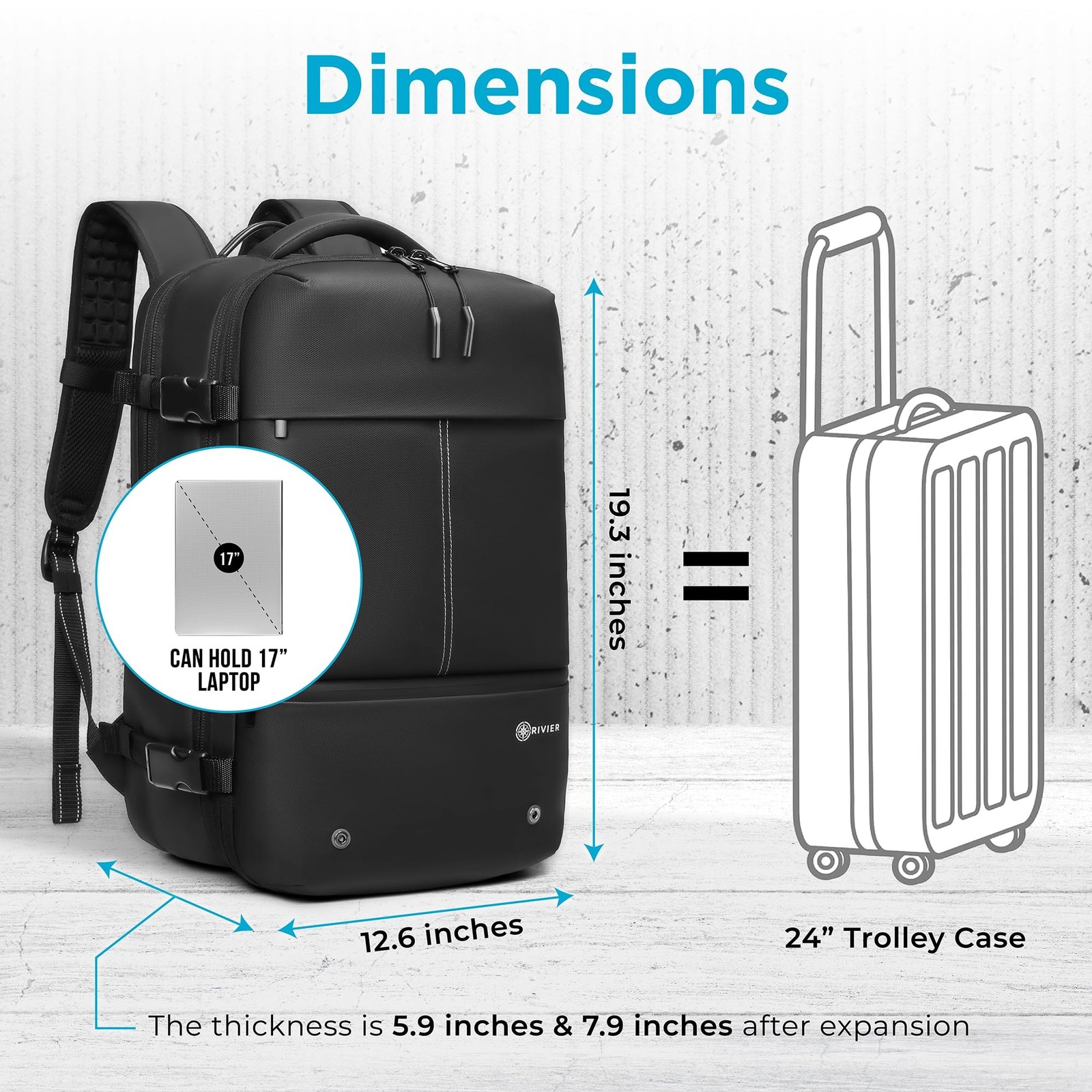 Laptop Travel Backpack Expandable With Vacuum Compression And Pump, Personal …