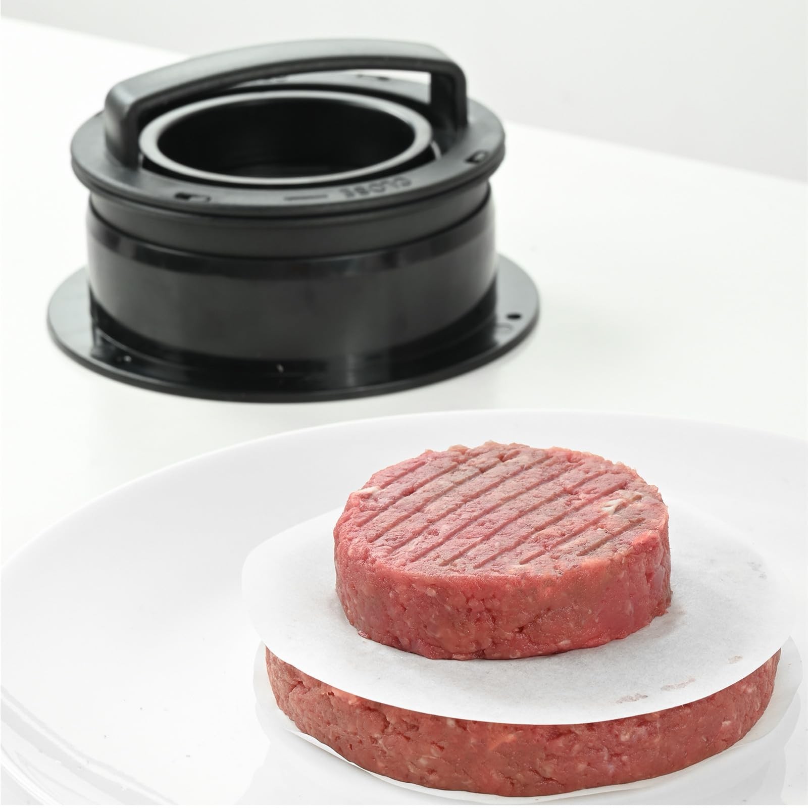 4-in-1 Burger Press Patty Maker, Sandwich Cutter and Sealer Set with 100 pcs …