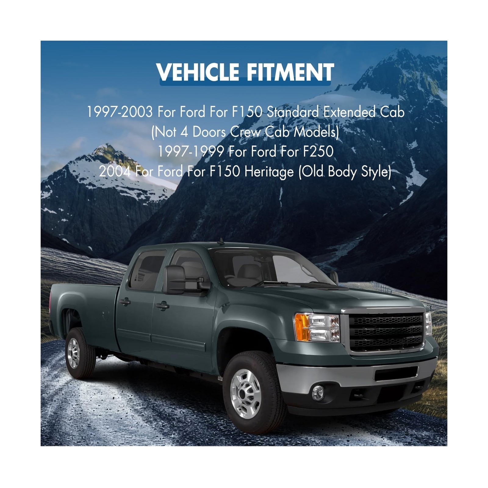 Tow Mirrors Towing Mirrors Fit for 1997-2003 for Ford for F150 Standard Exten…
