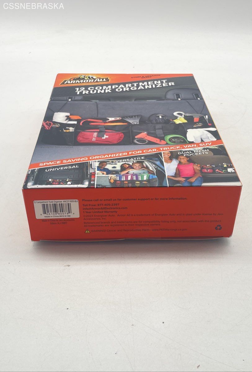 ArmorAll Black Trunk Organizer for Car Truck Van SUV 12 Pockets New in Box