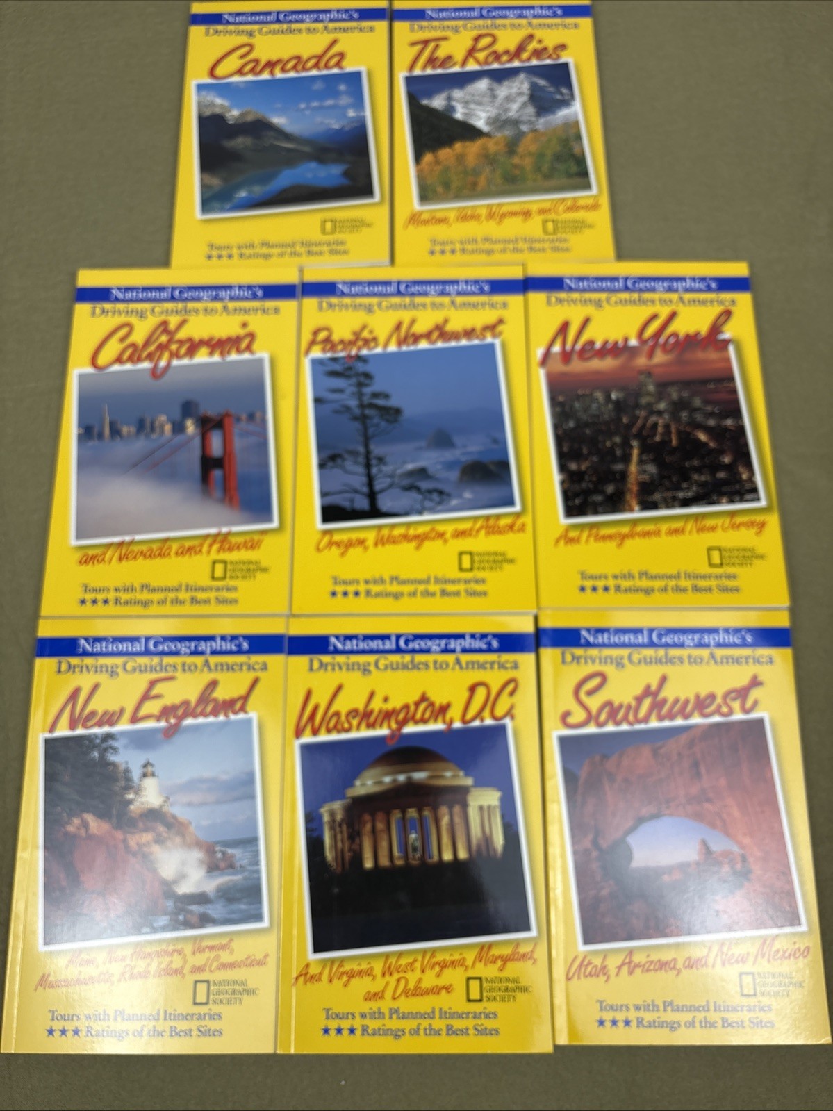 National Geographic Driving Guides to America 1997 Travel Book Lot of 8