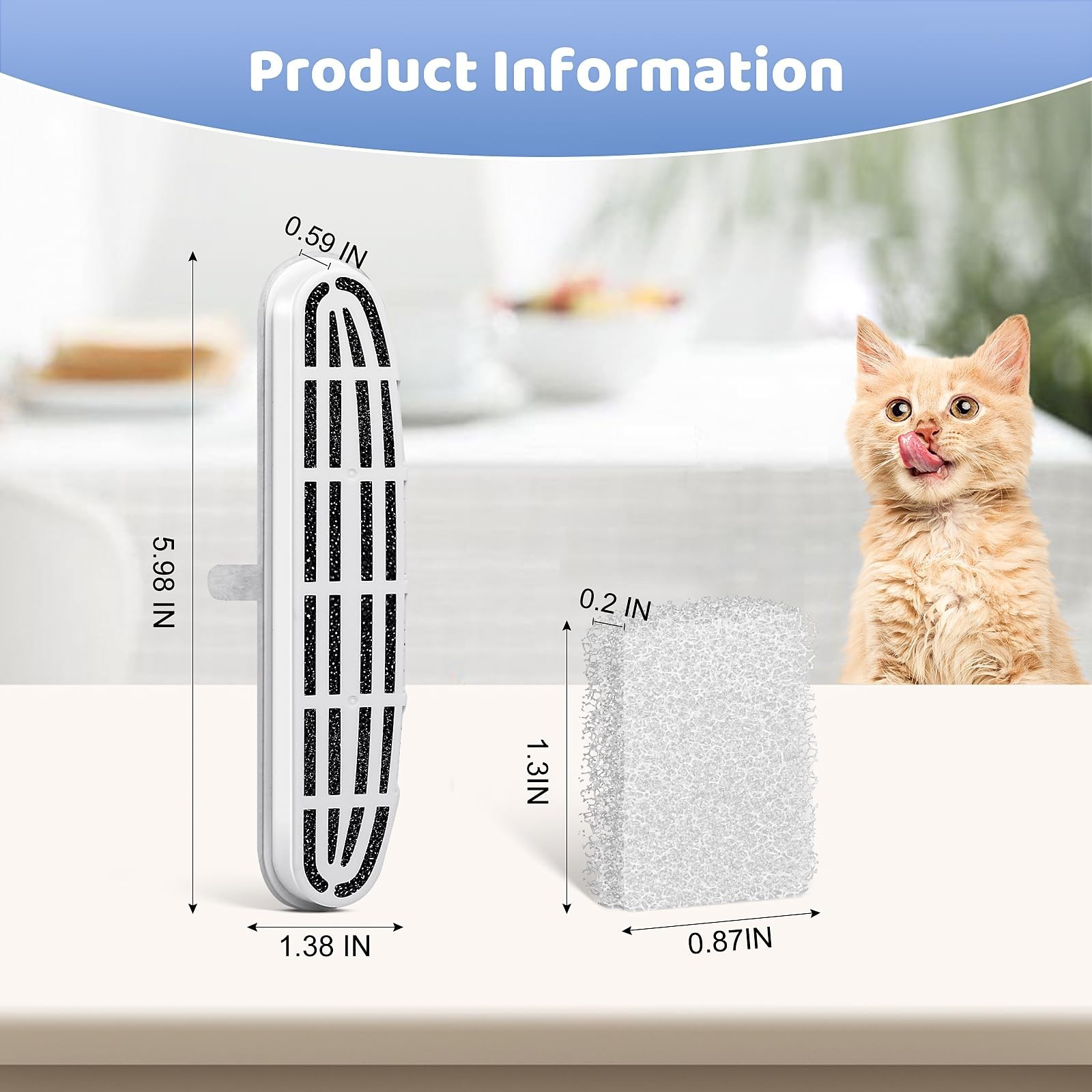 12+12 Replacement Filter & Sponge for OPOWO FT999 Cat Fountain (3.2L/108oz) |…