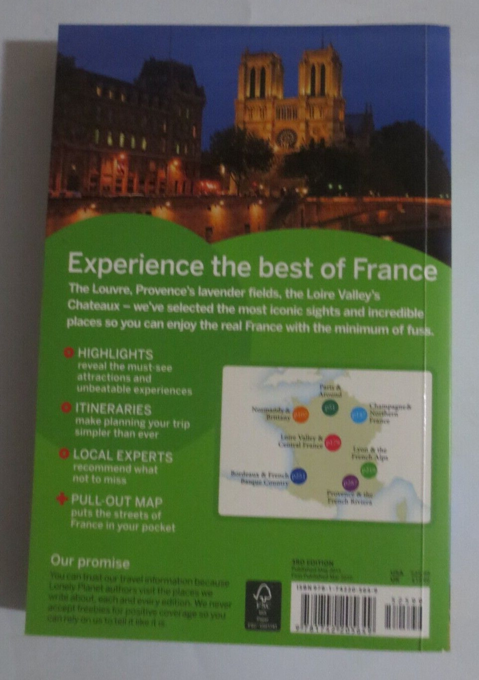 LONEY PLANET DISCOVER FRANCE 3RD EDITION PAPERBACK 413 PGS 5X 8 INCHES 2013