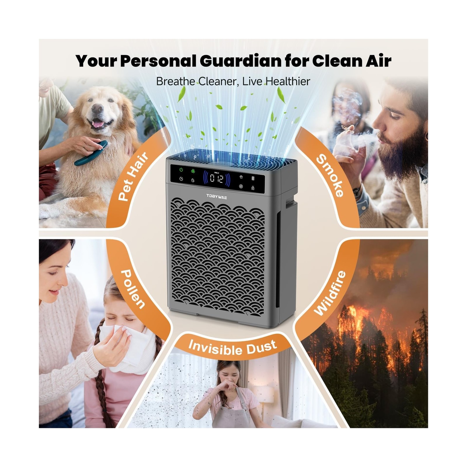 Air Purifiers for Home Large Room, Cover Up to 3000 Ft² with Air Qu… Fast