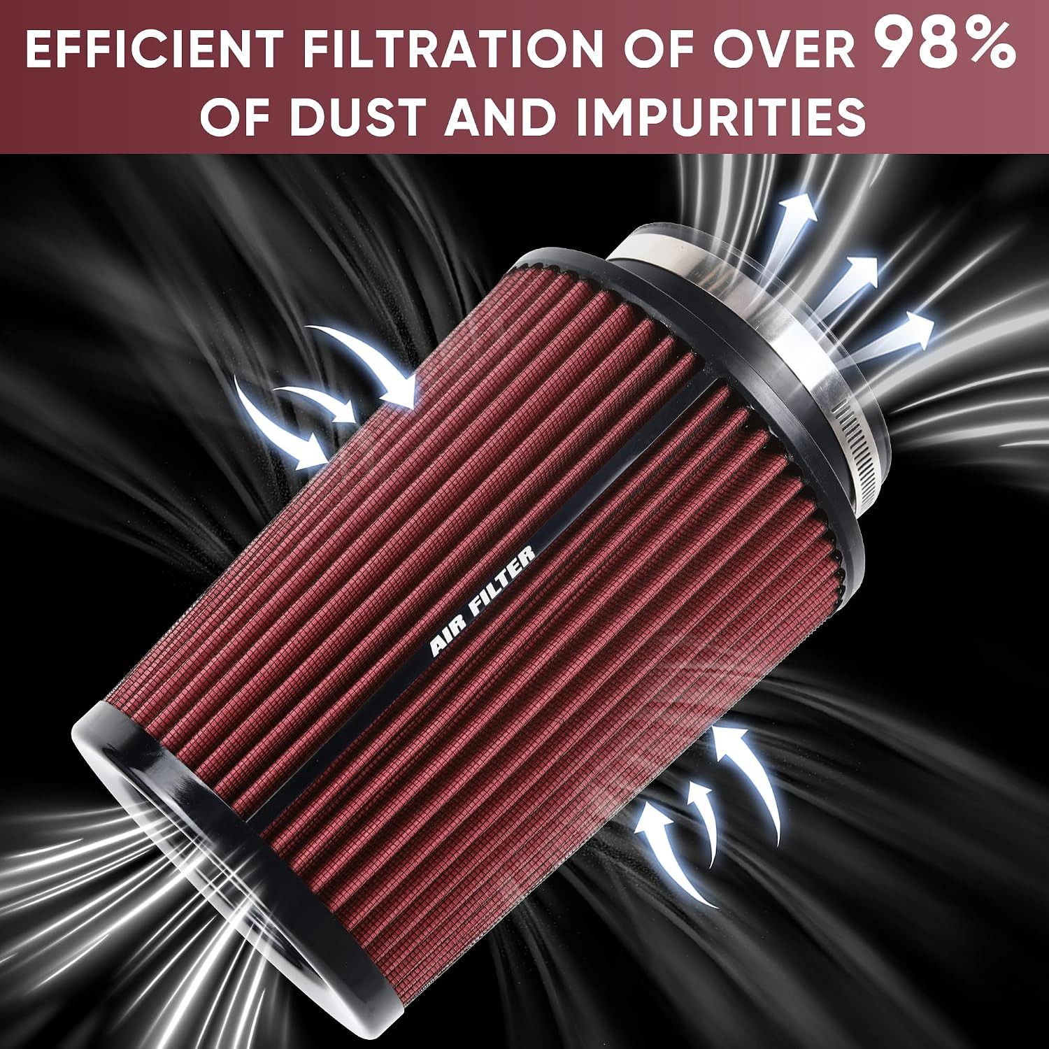 3 3.5 4 Inch Cold Air Intake Filter 76Mm 89Mm 101Mm High Performance Washable 3