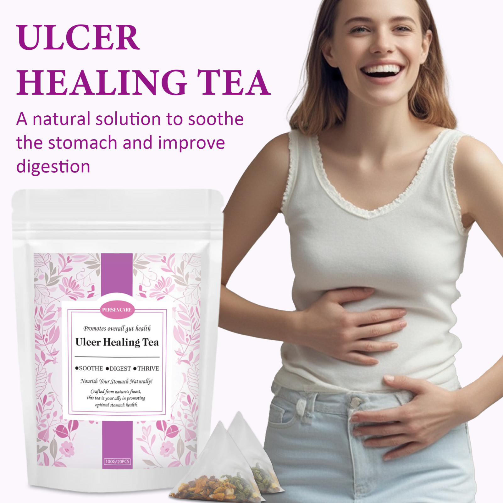 20 Pcs Natural Ulcer Healing Tea Relief Stomach Bloating Gastritis Soothing Tea