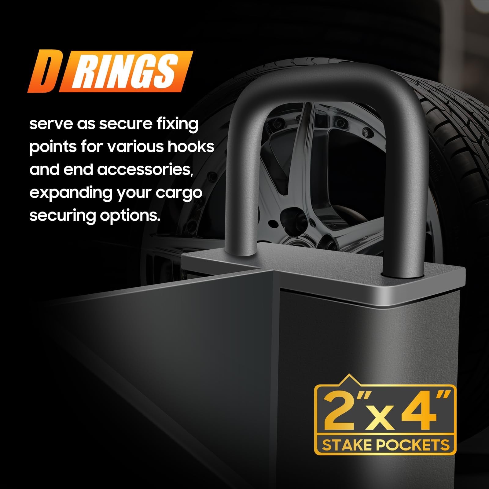 Stake Pocket Spare Tire Mount, Trailer Spare Tire Mount Fit 4 5 6 8 Lugs Trai…