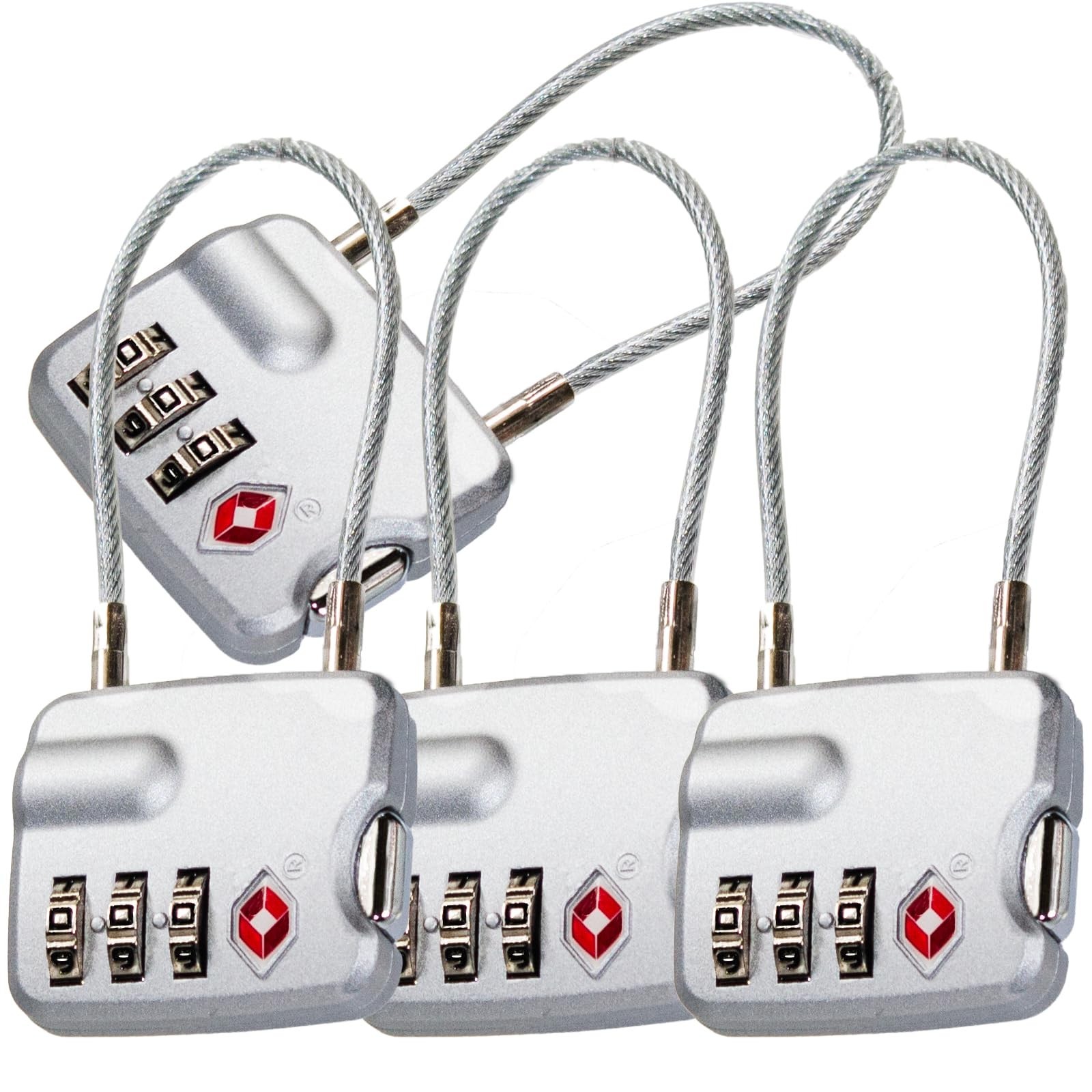 4 Pack TSA Approved Luggage Lock for Suitcases, Backpack, and Baggage with Zi…