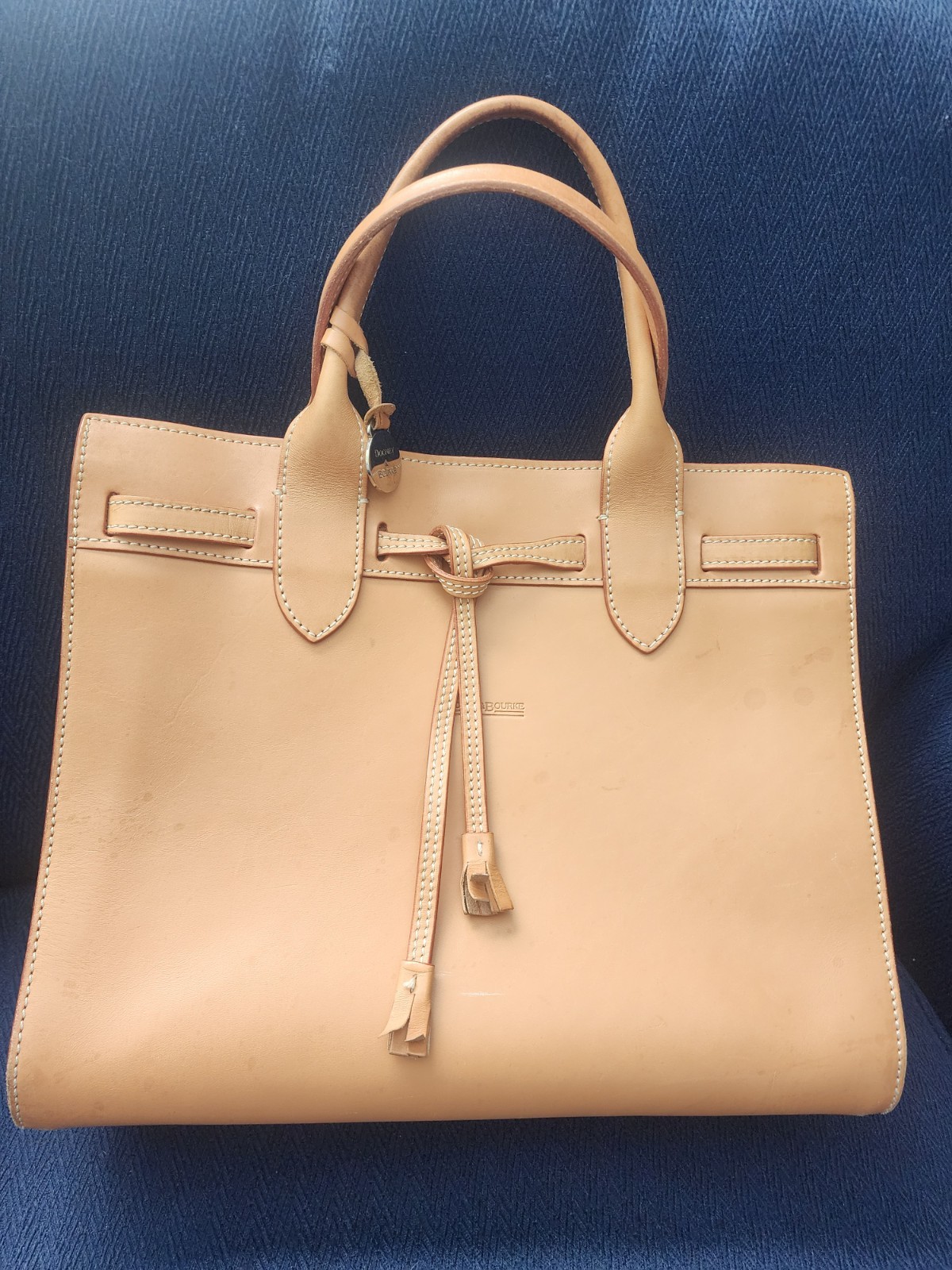 Dooney & Bourke Tan Satchel Top Handle Bag Double Handles Alto Italy