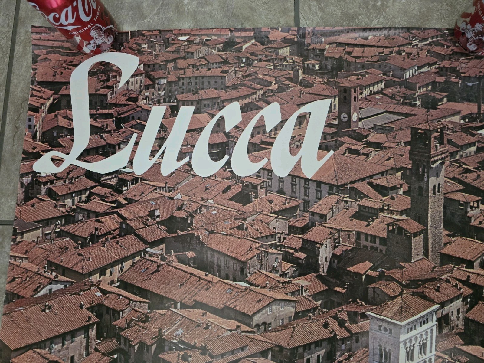 Lucca Tuscany Piazza Vintage Travel POSTER Tourism Ad Printed In Italy 1979 Orig