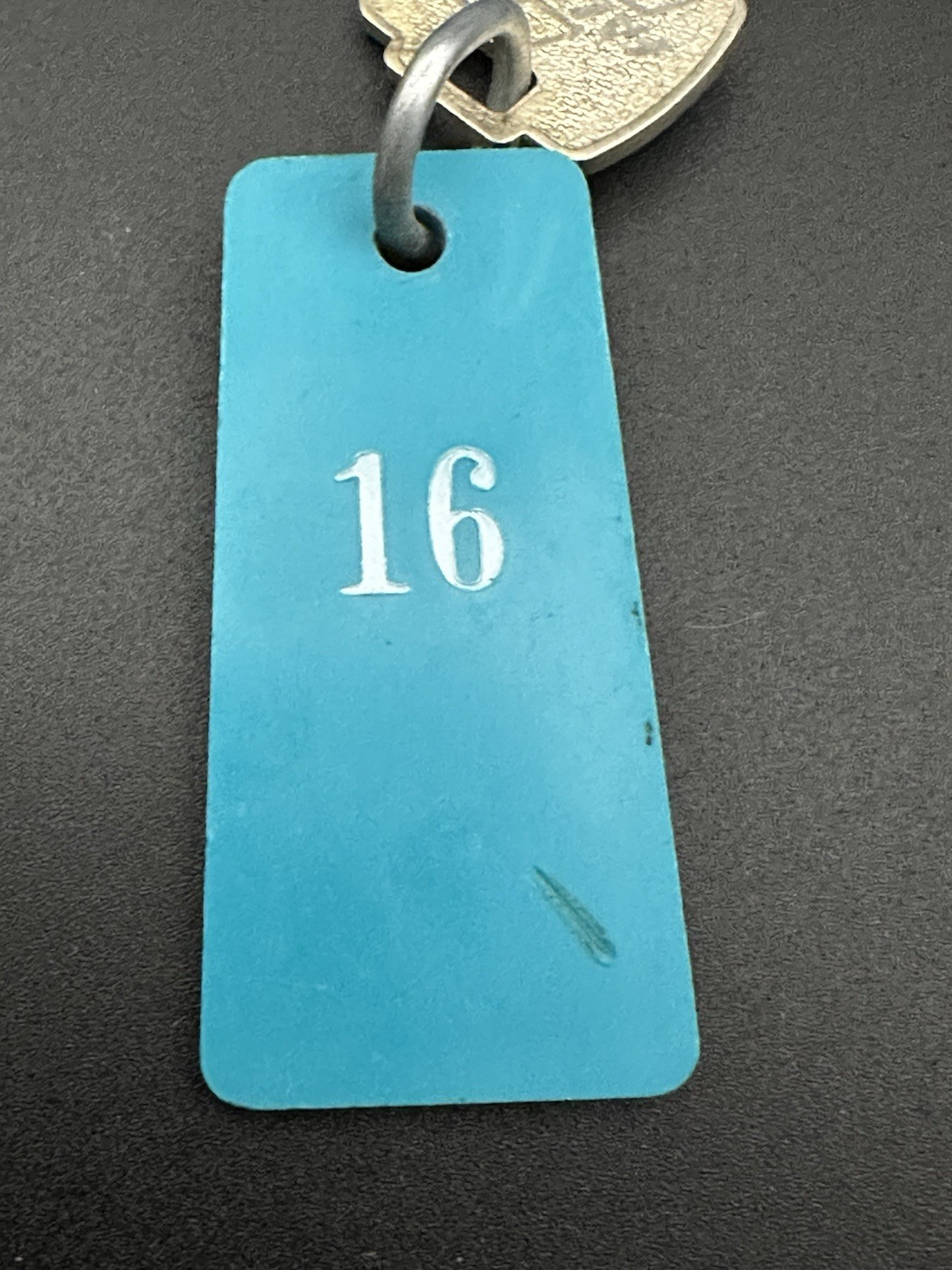Vintage Motel Hotel Room Key w Teal Tag Falcon Key Mid Century Roadside Ephemera