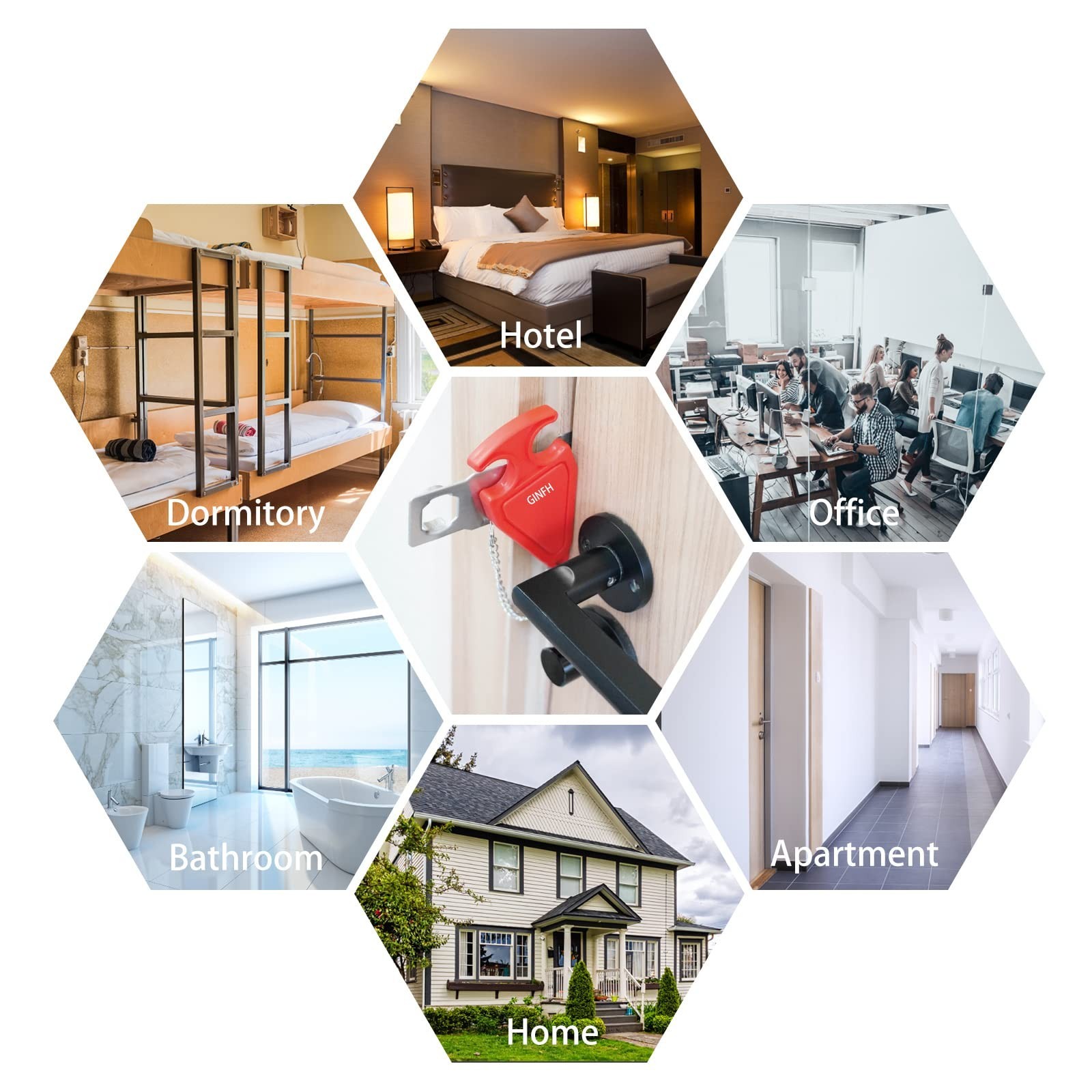 Portable Door Lock for Travel Door Lock Hotel Room Security Devices Apartment…
