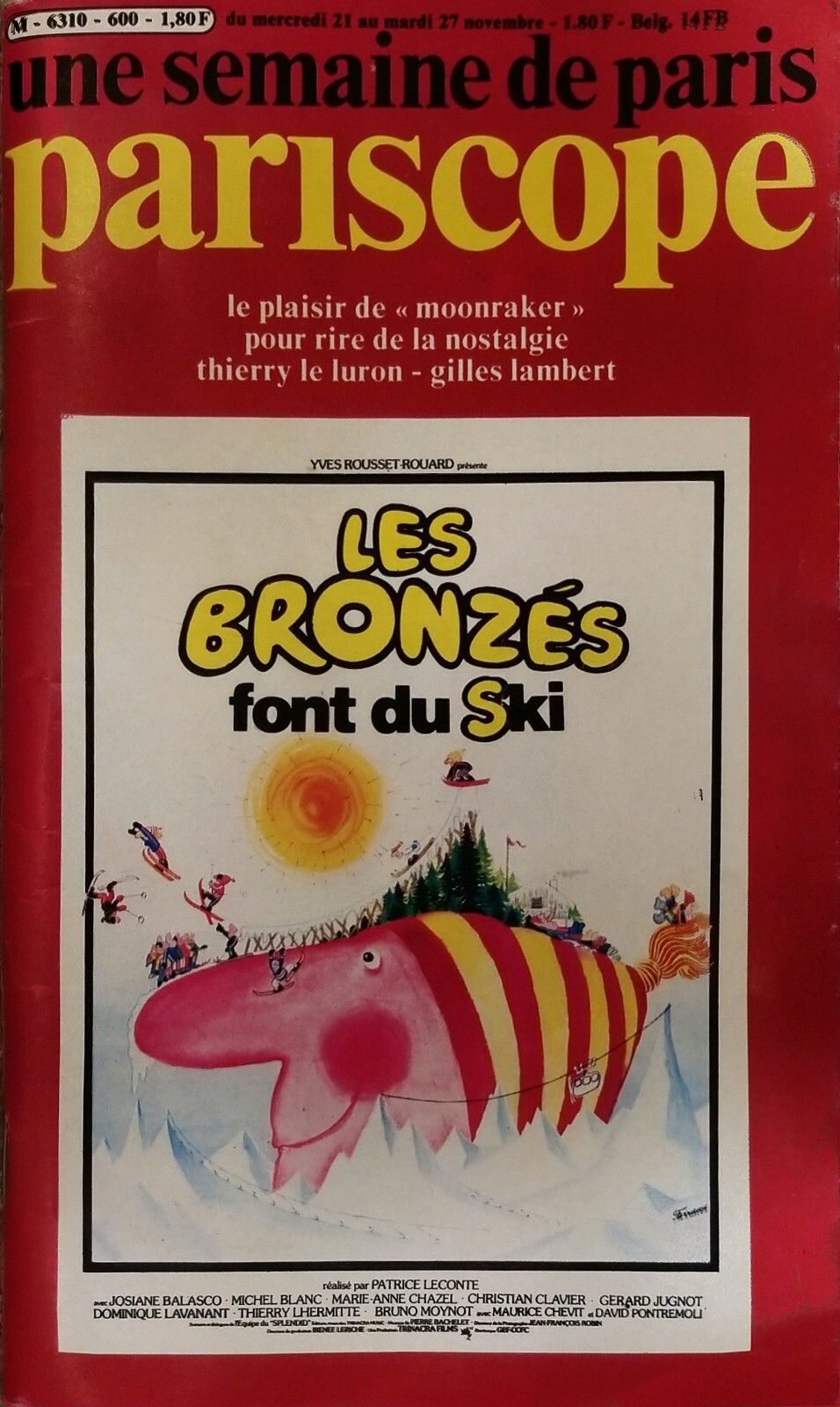 Vintage Une Semaine de Paris Pariscope 21 November 1979
