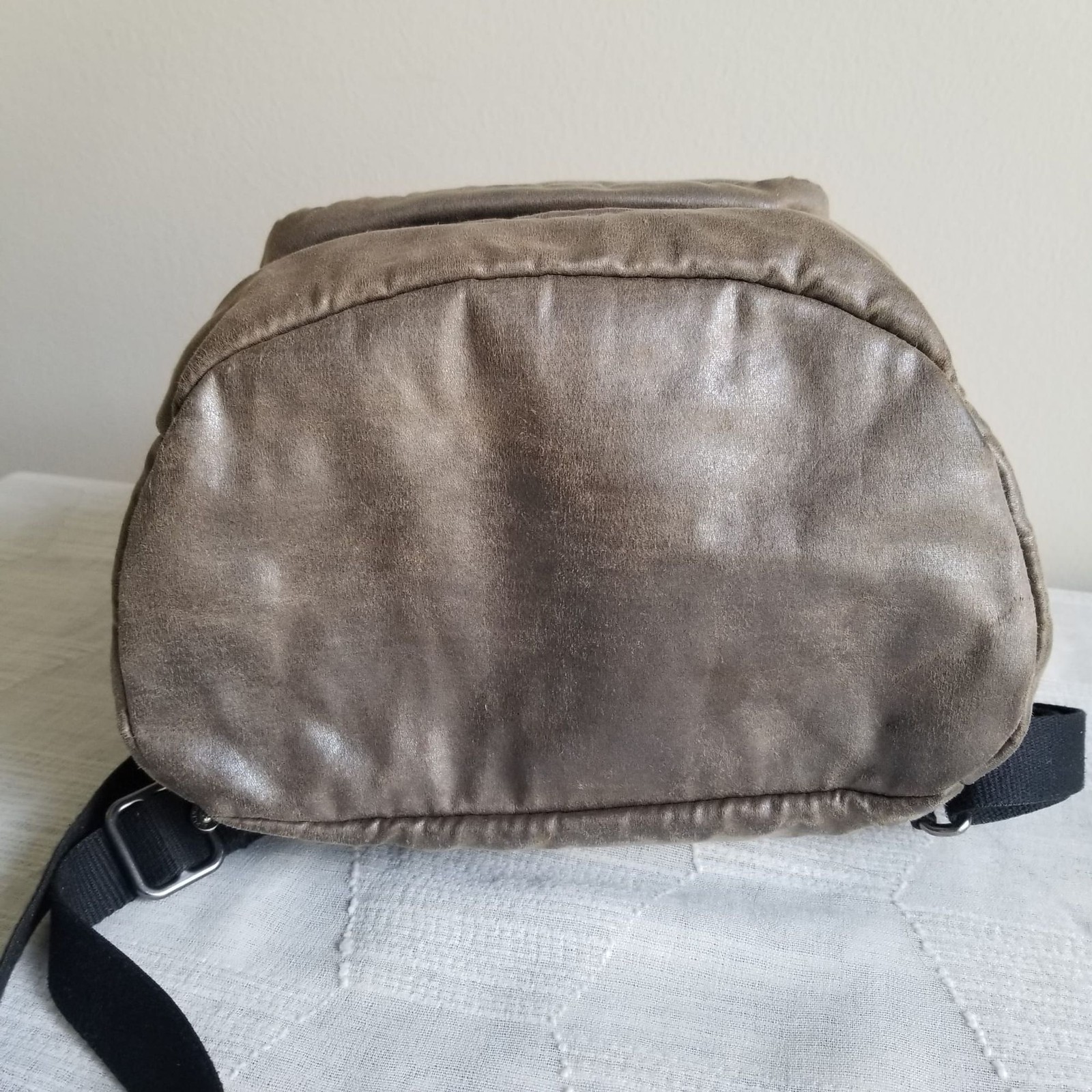 Kipling Tabbie KC Mini Leather Backpack Metal Taupe