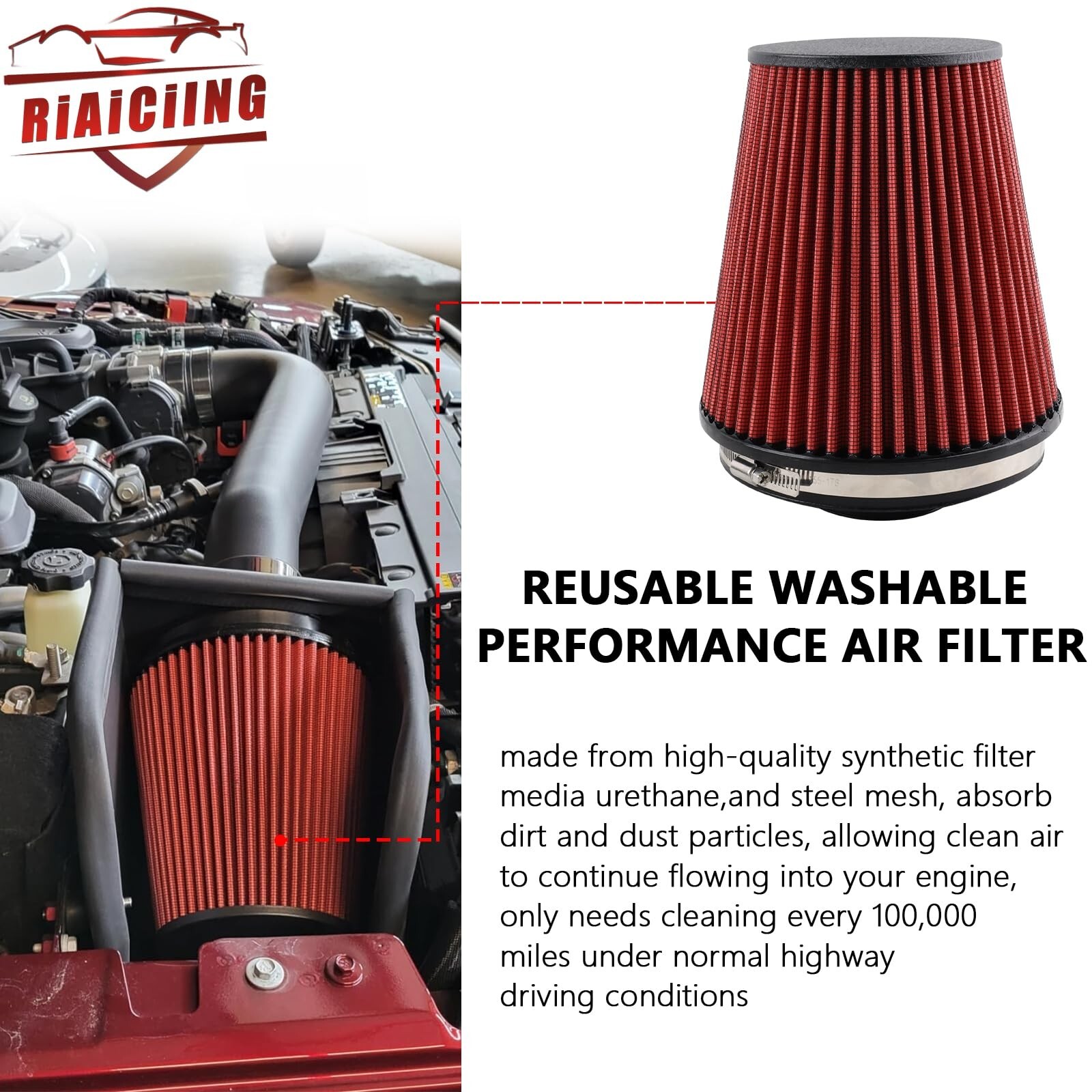 Cold Air Intake Kit with Heat Shield Compatible with 2018 2019 2020 2021 2022…