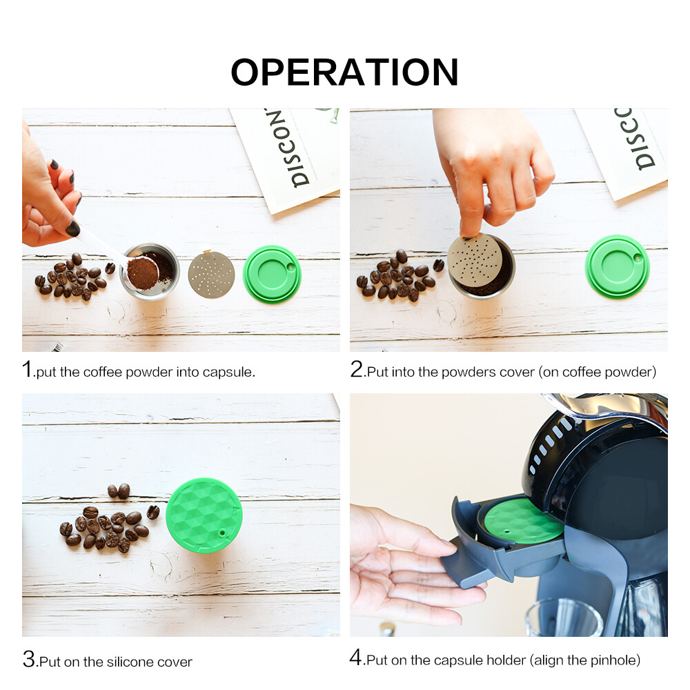 Reusable For Dolce Gusto Coffee Capsule Adapter Converter & Metal Coffee Pod Set