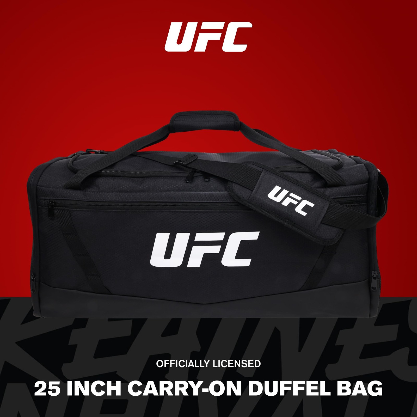 UFC Gym Bag, 25 Inch Extra Large Travel Duffel Bag for Men and Women, Shoe Co…