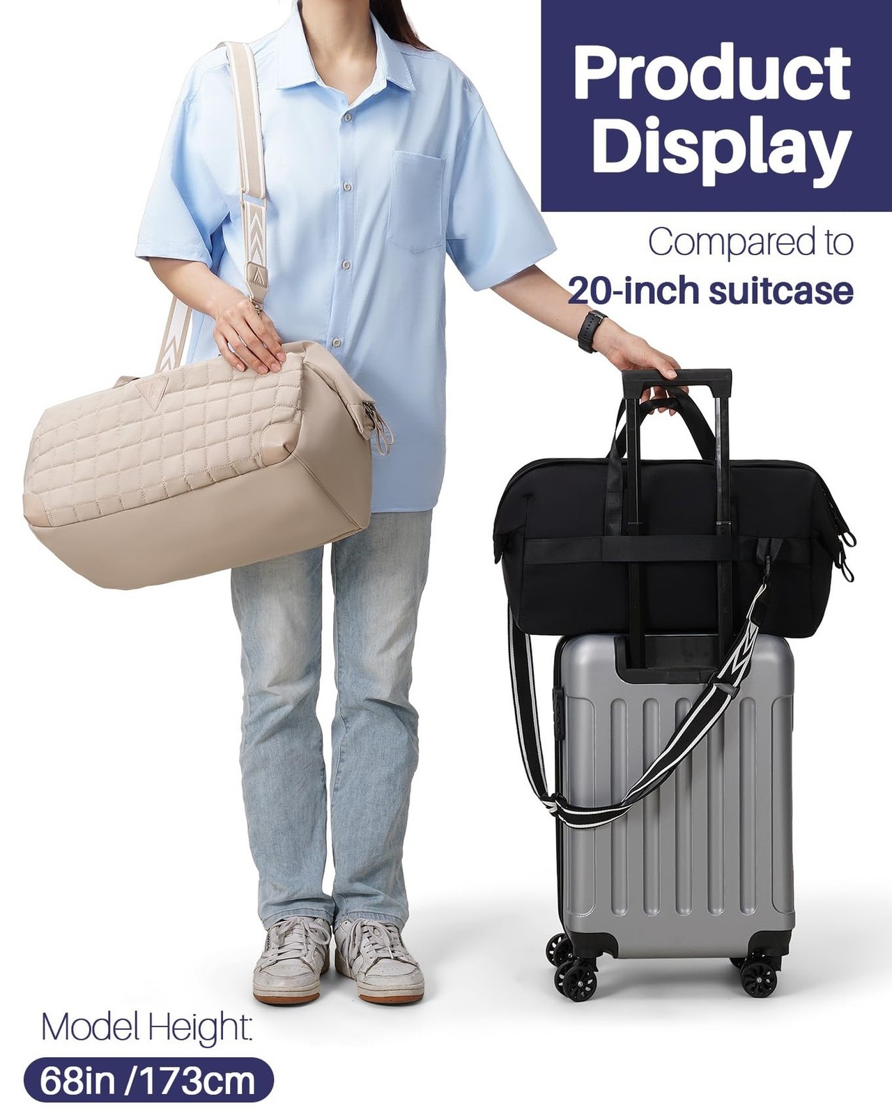Arxus Travel Duffle Bag with Wet Pocket, Gym Bag for Women with Matching Shou…