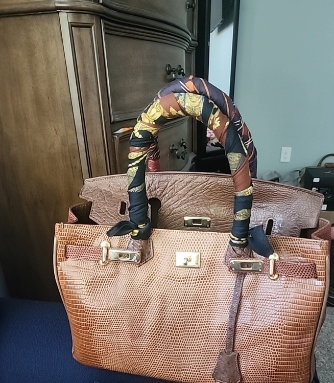 Rupert A. Weinberger Brown Top Handle Bag Gold Hardware Exotic