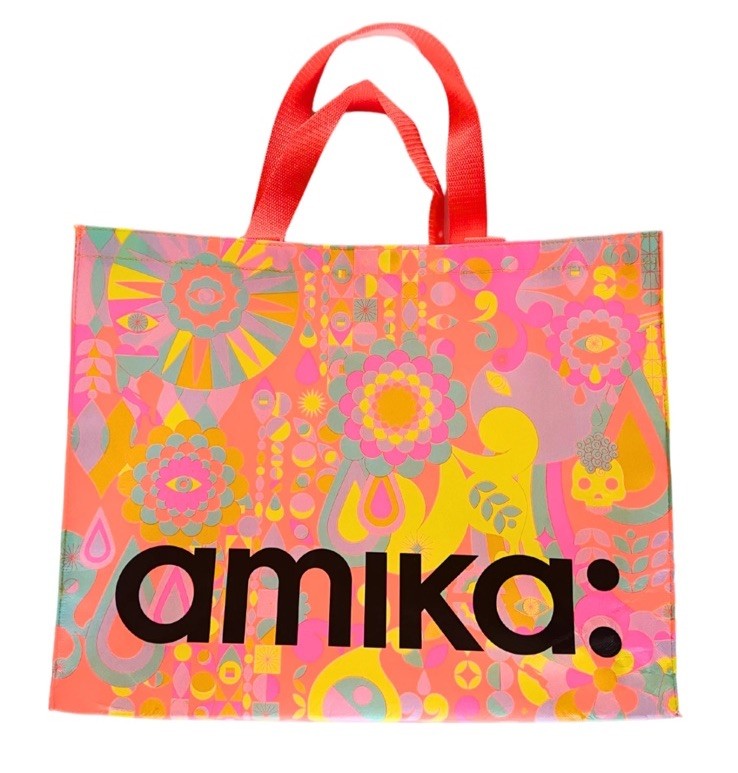 Amika Premium Reusable Tote Bag Large Size amika Signature Print Bag Womans Tote