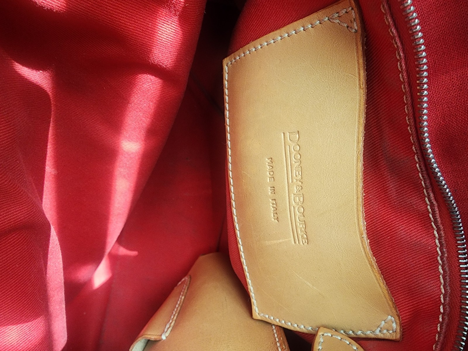 Dooney & Bourke Tan Satchel Top Handle Bag Double Handles Alto Italy