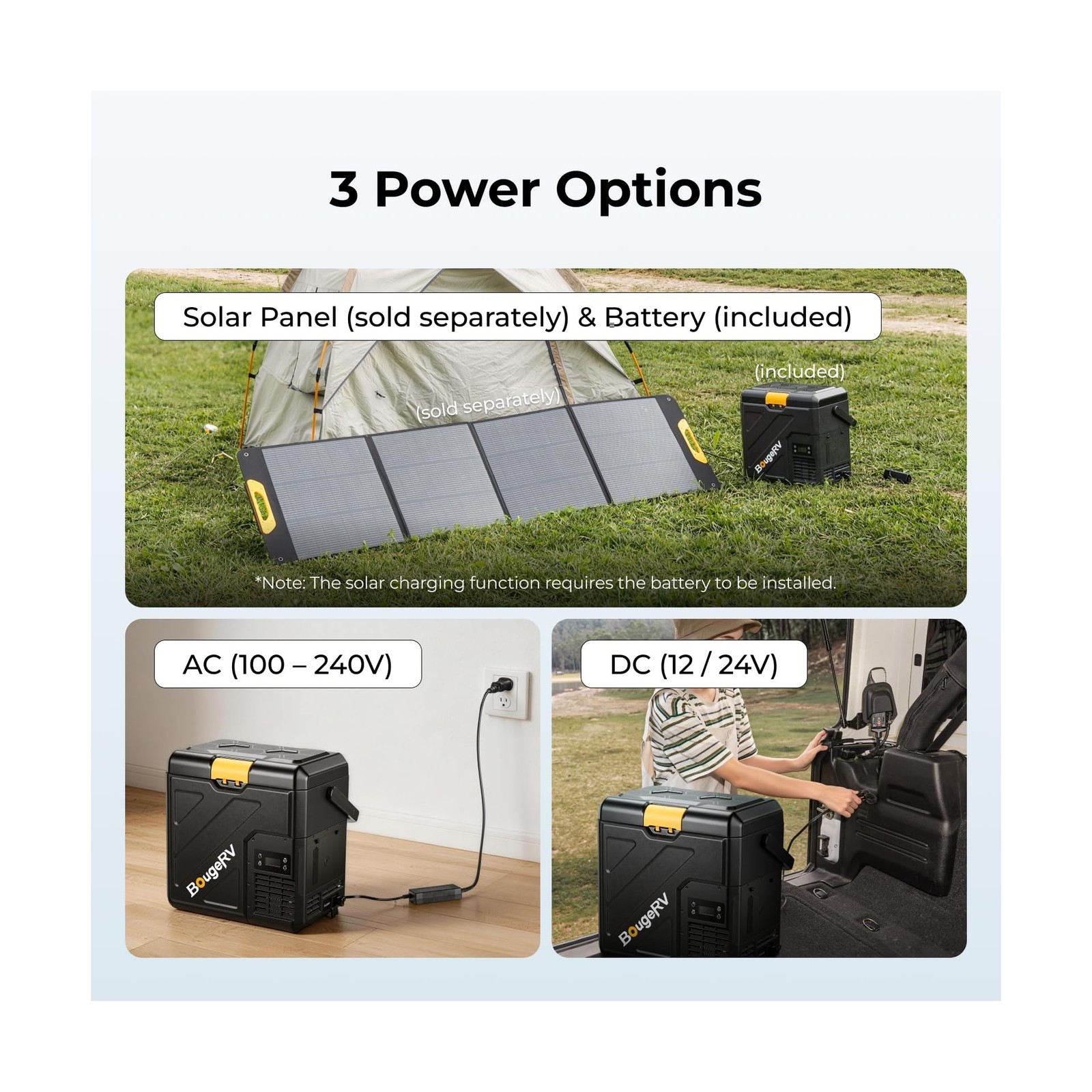 BougeRV 12V Refrigerator CRH20 21QT, -4~68°F, Portable Car Fridge Freezer |