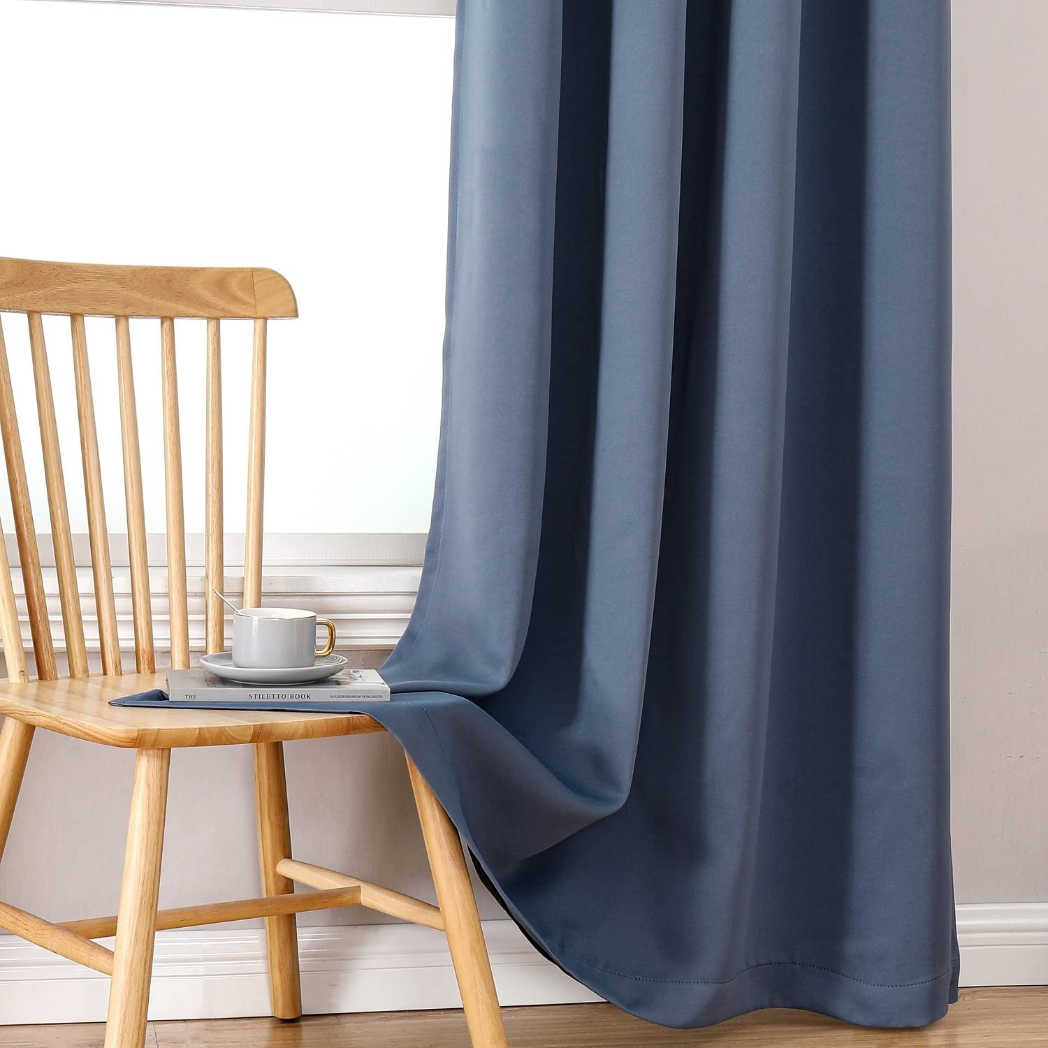 ChrisDowa 100% Blackout Curtains for Bedroom with Black Liner, 2 Thick Layers…