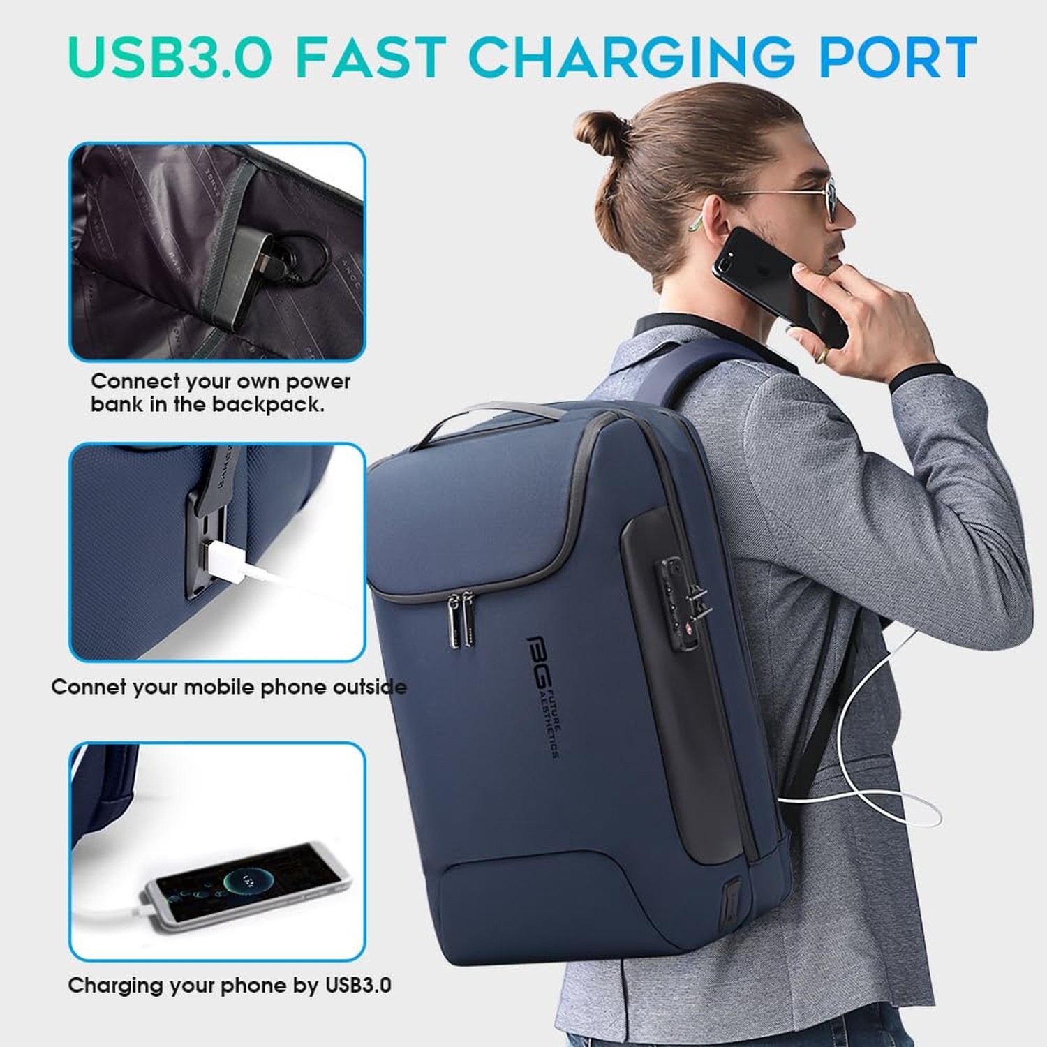 BANGE Mens Business Backpack for Work, Computer Backpacks for Laptops for 17….