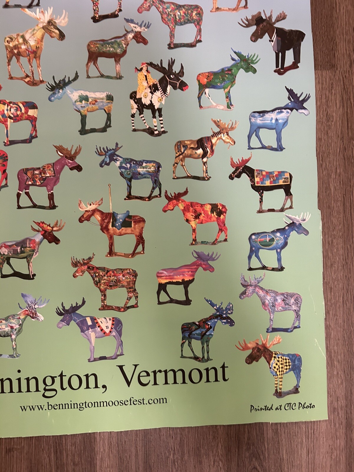 MOOSEFEST Re- Listed Bennington Vermont 2005 T Poster 20x 30 Colorful Moose