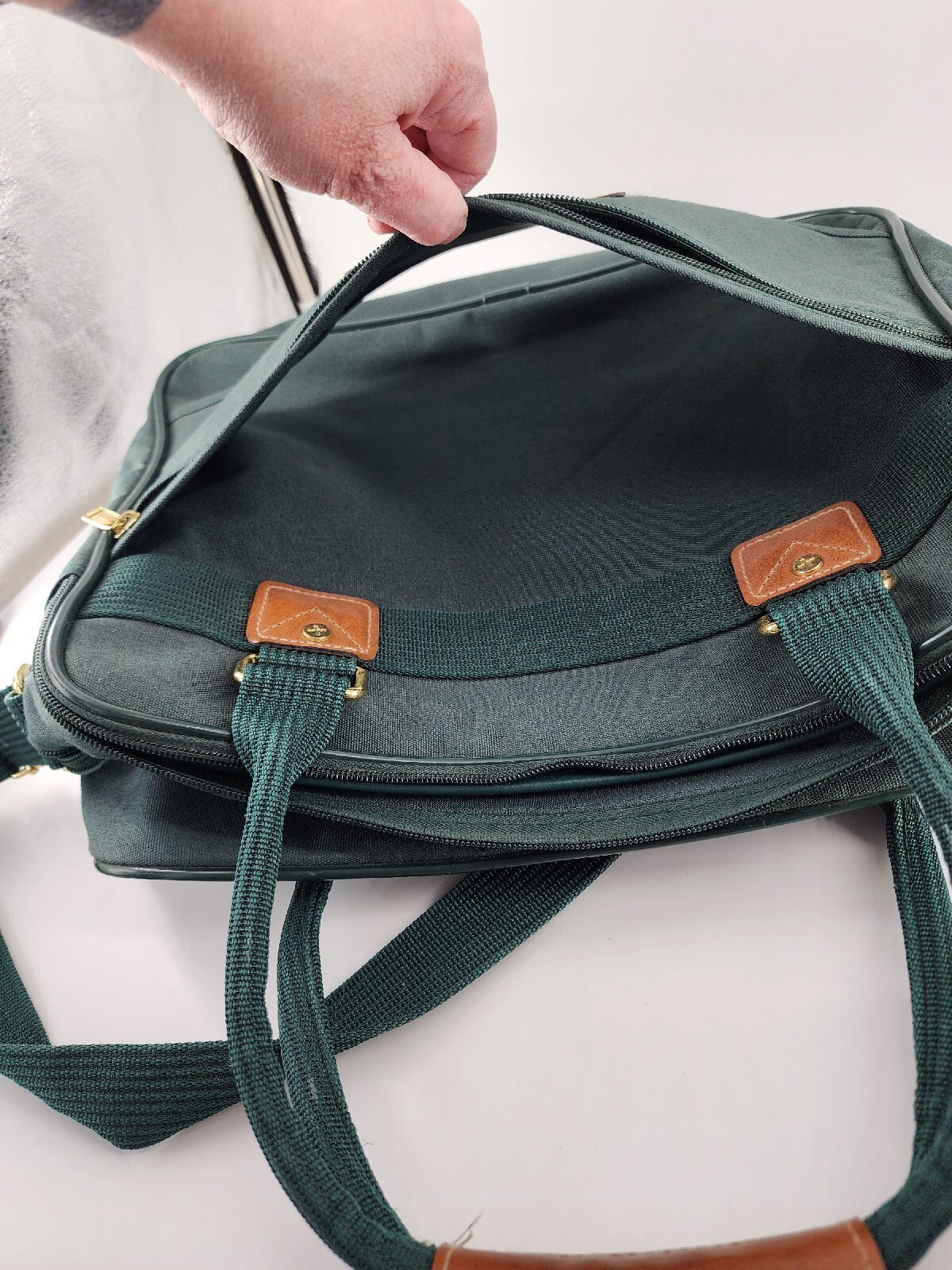Jaguar Canvas/ Travel / Messenger Bag Luggage With Shoulder Strap – Hunter Green