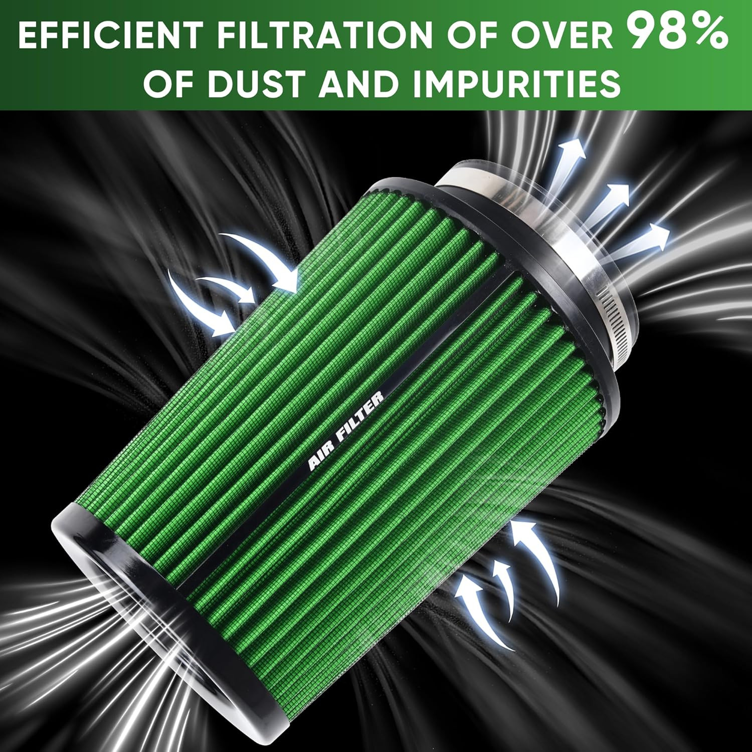 3 3.5 4 Inch Cold Air Intake Filter 76Mm 89Mm 101Mm High Performance Washable 3