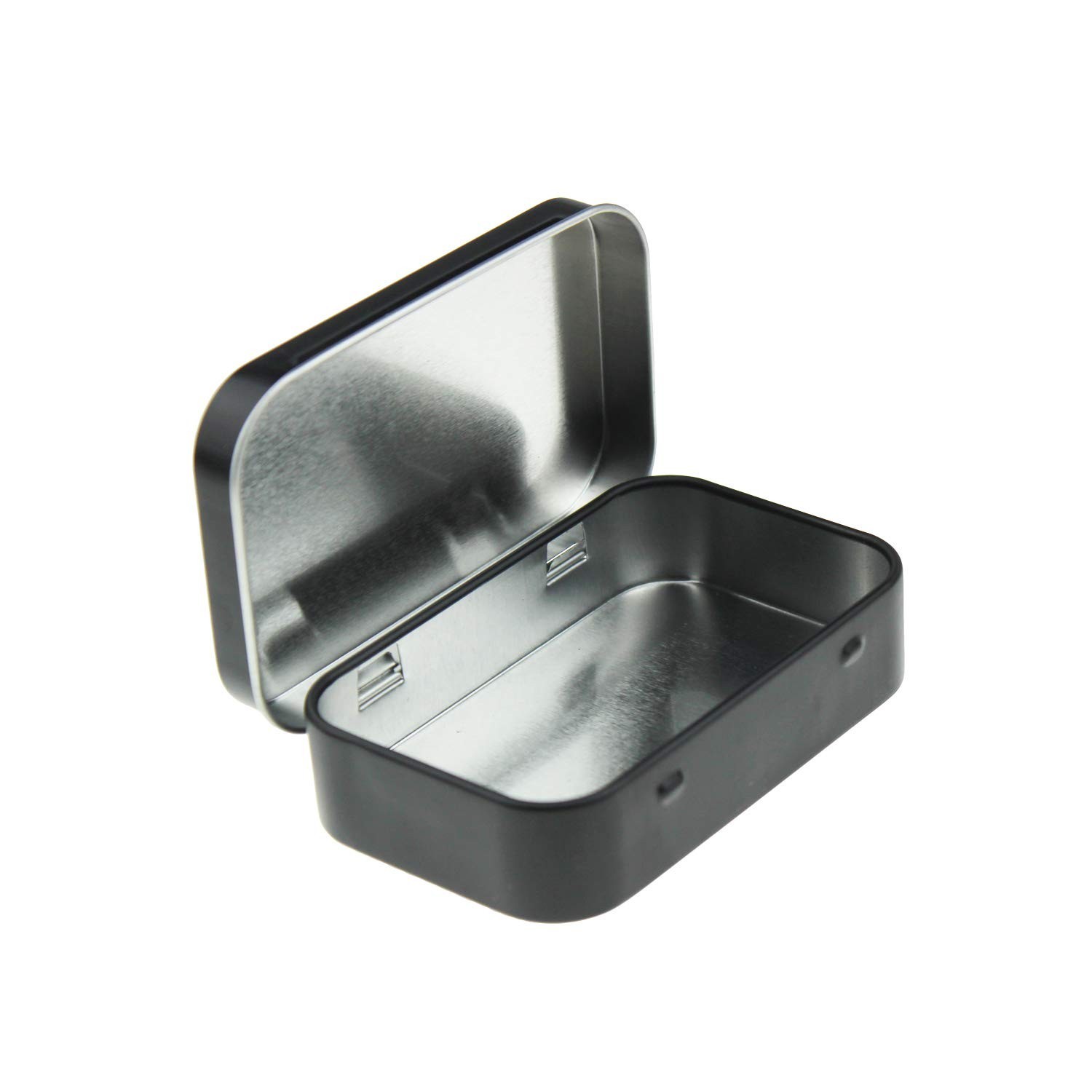 Goodma Rectangular Metal Empty Hinged Tins Containers, Black, 20 Pieces | 3.7…
