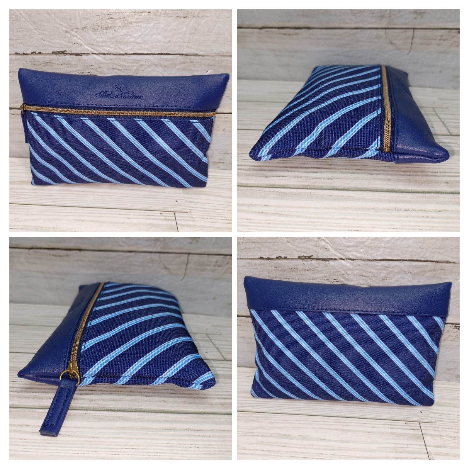 United Airlines Brooks Bros 1stClass Blue Zip Full Ammenity Travel Pouch/Kit NEW