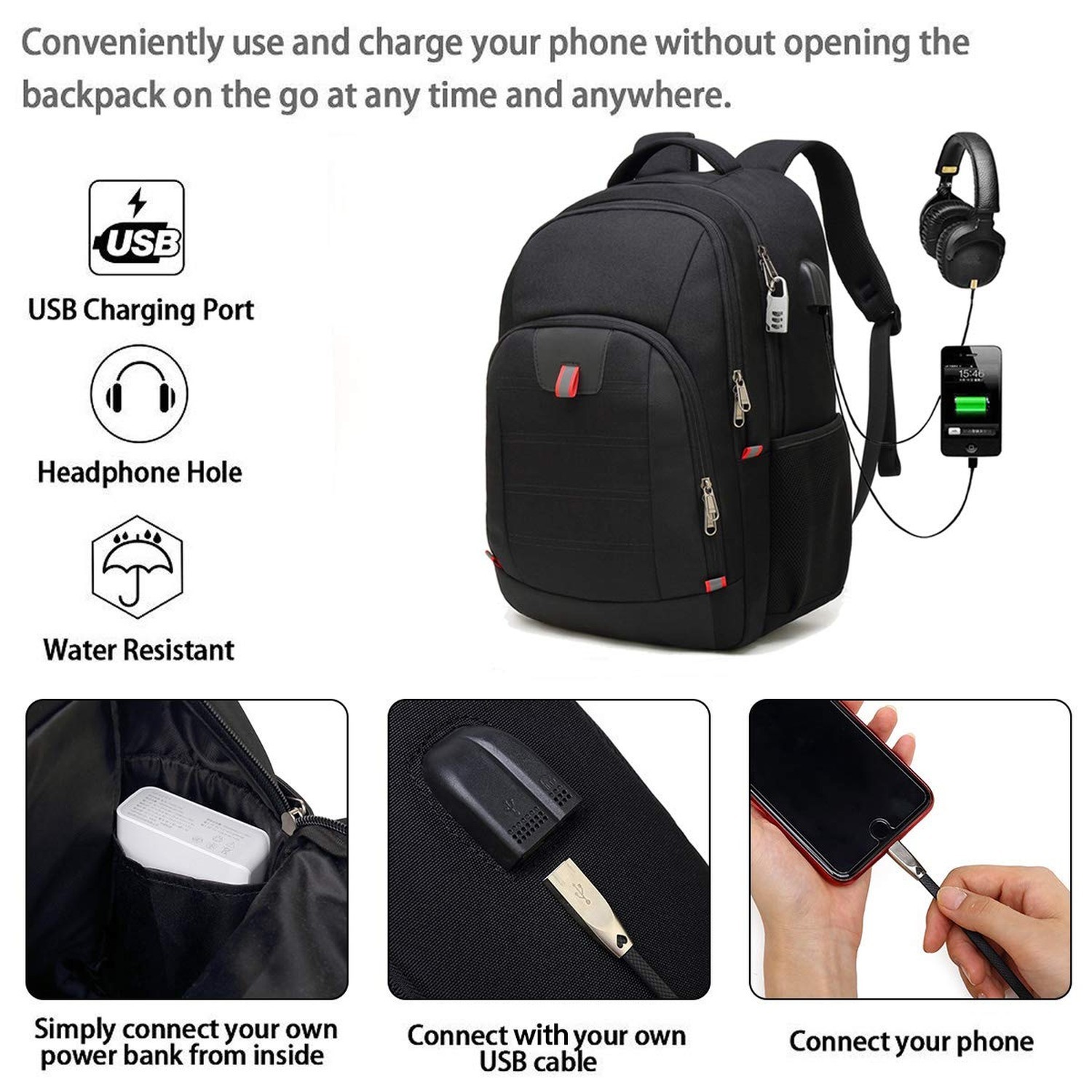 Della Gao Laptop Backpack for Men, 17.3inch Large Business Travel Backpack | …