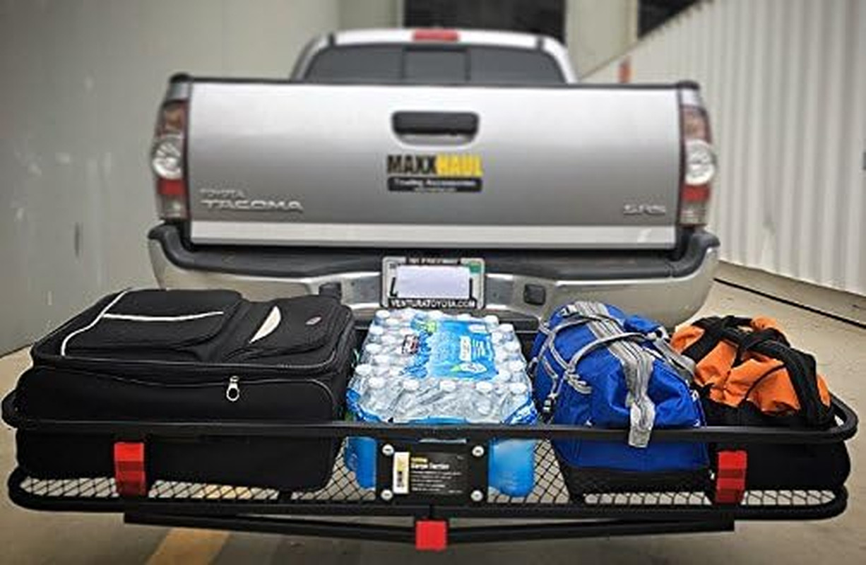 70103 500 Lb. Capacity Steel Hitch Mount Folding Cargo Carrier Mesh Basket Fits