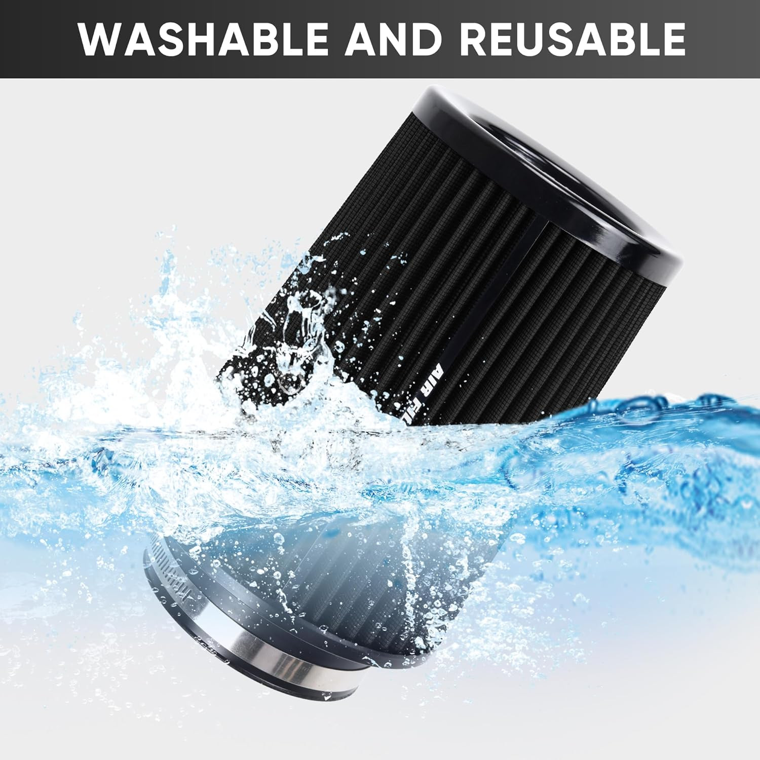 3 3.5 4 Inch Cold Air Intake Filter 76Mm 89Mm 101Mm High Performance Washable 3