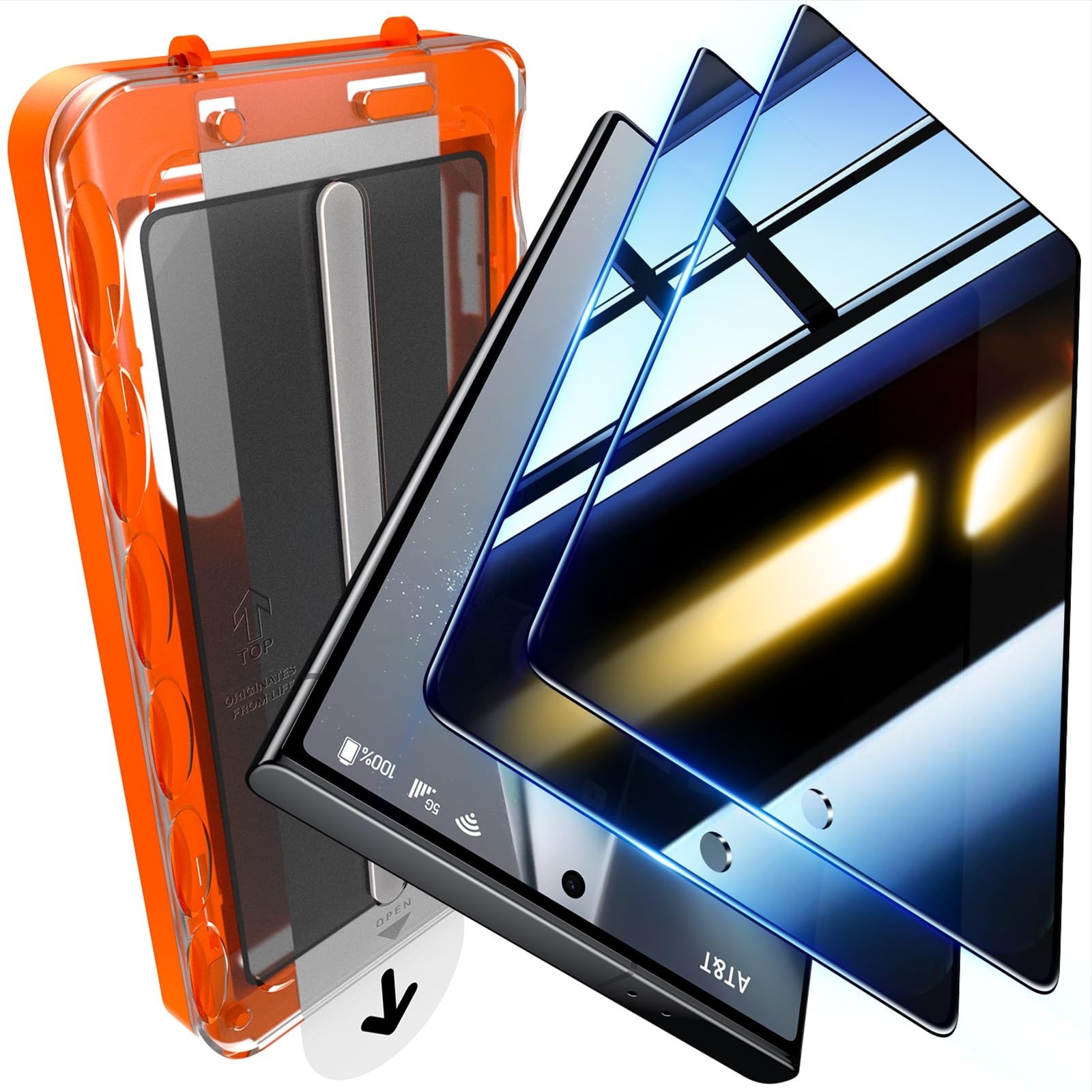 UniqueMe 2 Pack for Samsung Galaxy S24 Ultra Privacy Screen Protector | Finge…