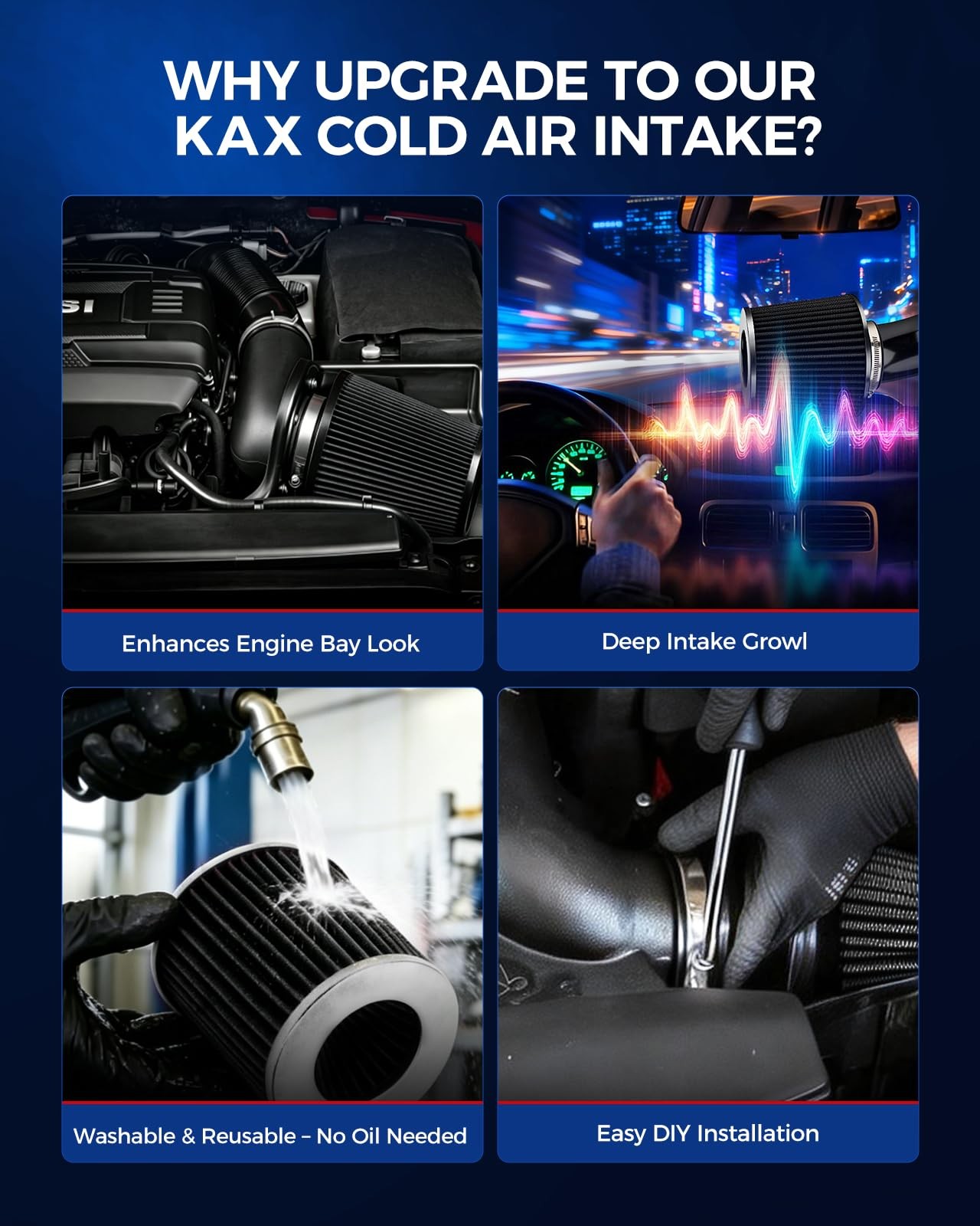 KAX Cold Air Intake Kit Black Civic 1.5T