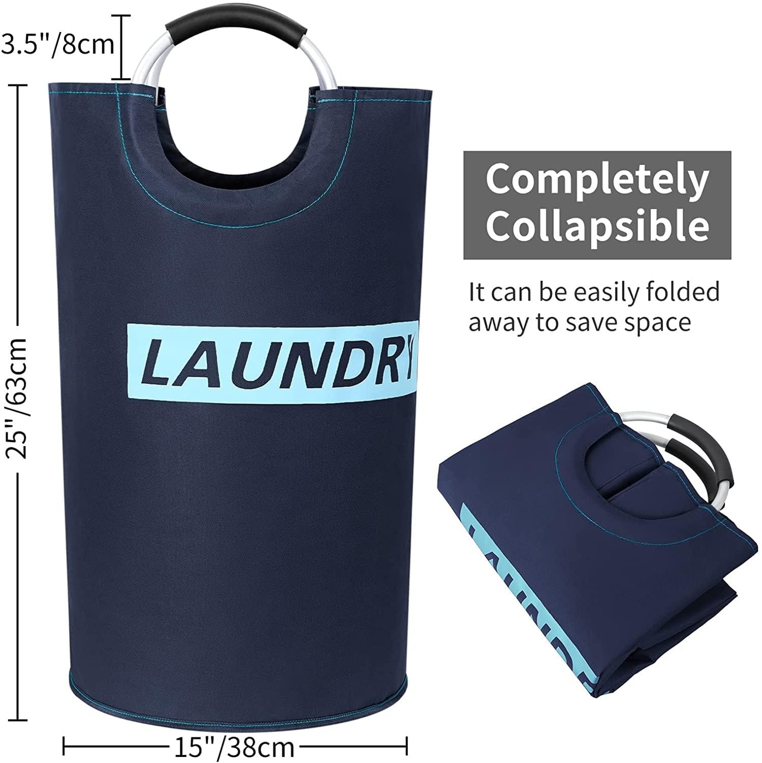 82L Large Laundry Basket Collapsible Fabric Hamper Tall Foldable Laundry Bag …